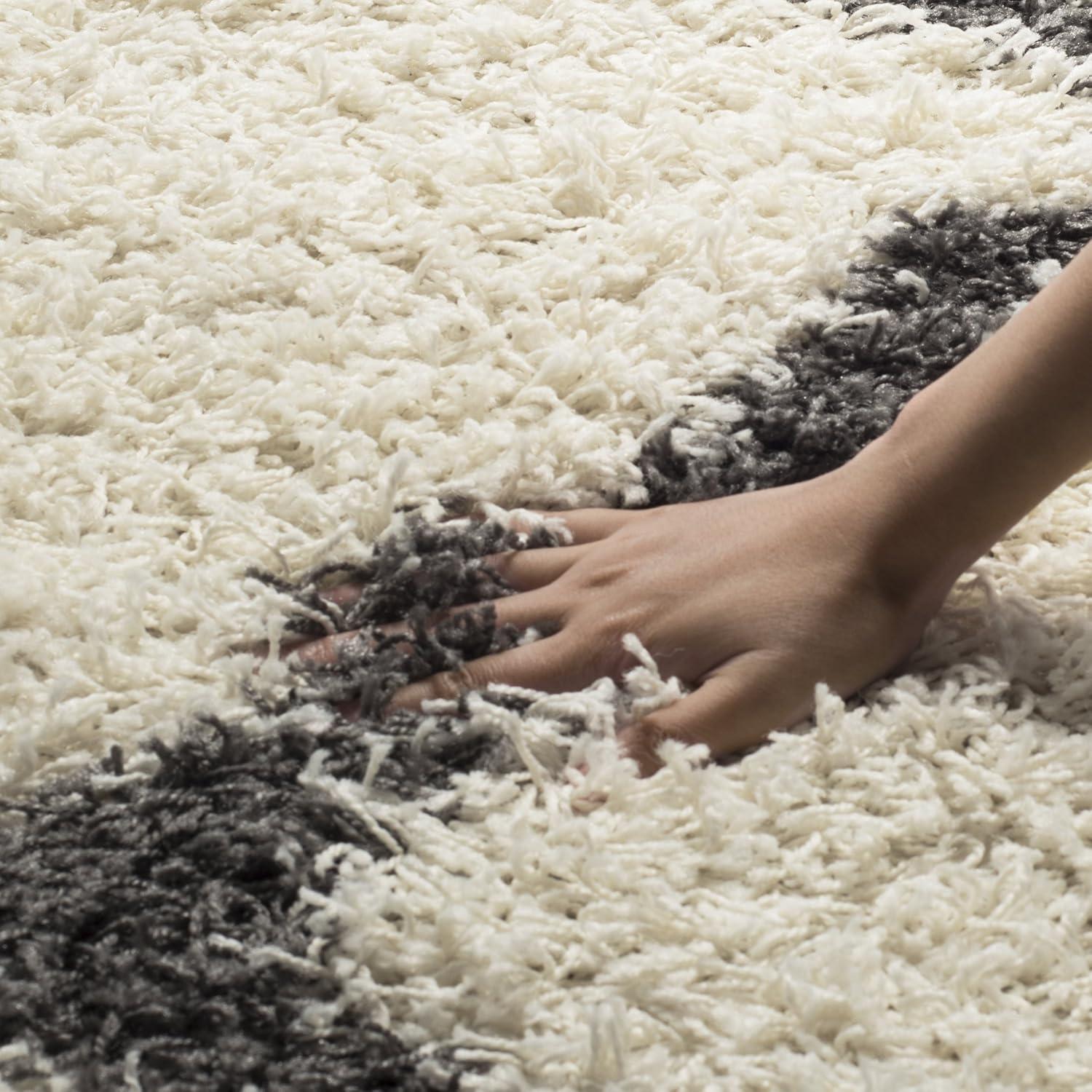 image:imageSAFAVIEH Area Rug 8x10 Dallas Shag Collection Large Ivory amp Beige Trellis Pattern NonShedding amp Easy Cleaning Plush Thick Pile Ideal for Living Room Bedroom Dining Space SGD257BIvoryDark Grey