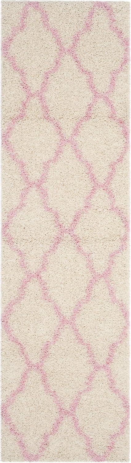 image:imageSAFAVIEH Area Rug 8x10 Dallas Shag Collection Large Ivory amp Beige Trellis Pattern NonShedding amp Easy Cleaning Plush Thick Pile Ideal for Living Room Bedroom Dining Space SGD257BIvoryLight Pink