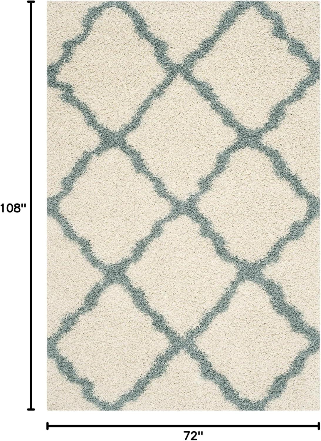 image:imageSAFAVIEH Area Rug 8x10 Dallas Shag Collection Large Ivory amp Beige Trellis Pattern NonShedding amp Easy Cleaning Plush Thick Pile Ideal for Living Room Bedroom Dining Space SGD257BIvoryLight Blue