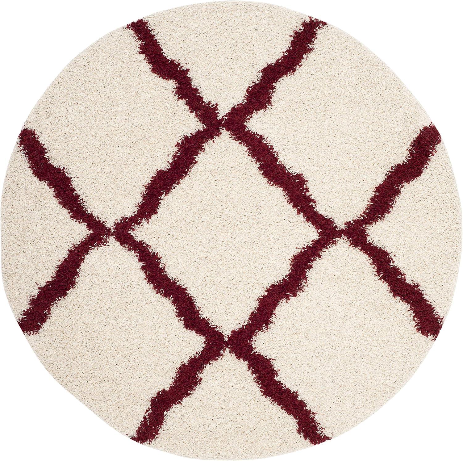 image:imageSAFAVIEH Area Rug 8x10 Dallas Shag Collection Large Ivory amp Beige Trellis Pattern NonShedding amp Easy Cleaning Plush Thick Pile Ideal for Living Room Bedroom Dining Space SGD257BIvoryRed