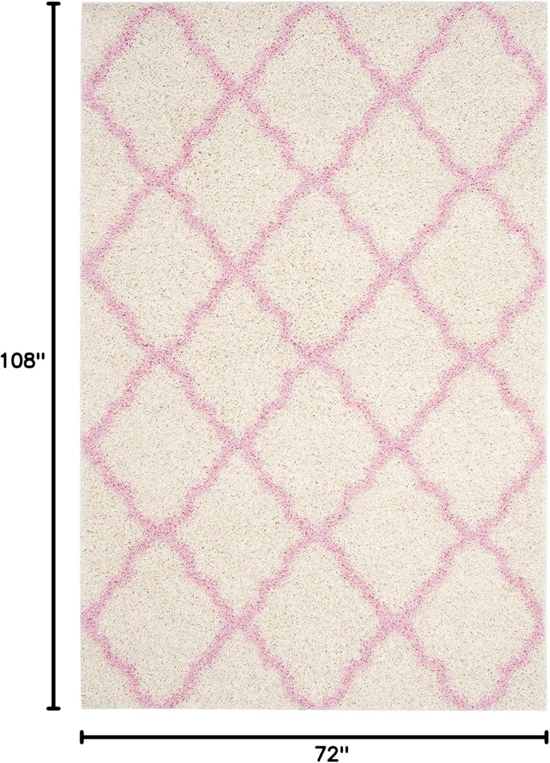 image:imageSAFAVIEH Area Rug 8x10 Dallas Shag Collection Large Ivory amp Beige Trellis Pattern NonShedding amp Easy Cleaning Plush Thick Pile Ideal for Living Room Bedroom Dining Space SGD257BIvoryLight Pink