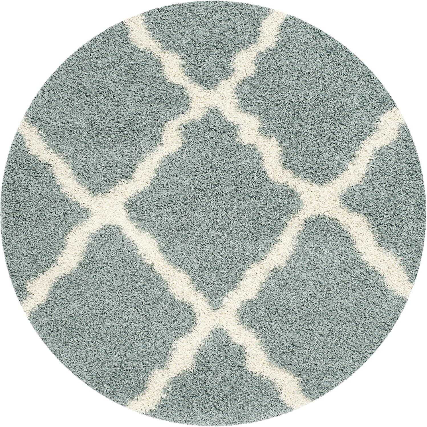 image:imageSAFAVIEH Area Rug 8x10 Dallas Shag Collection Large Ivory amp Beige Trellis Pattern NonShedding amp Easy Cleaning Plush Thick Pile Ideal for Living Room Bedroom Dining Space SGD257BSeafoamIvory