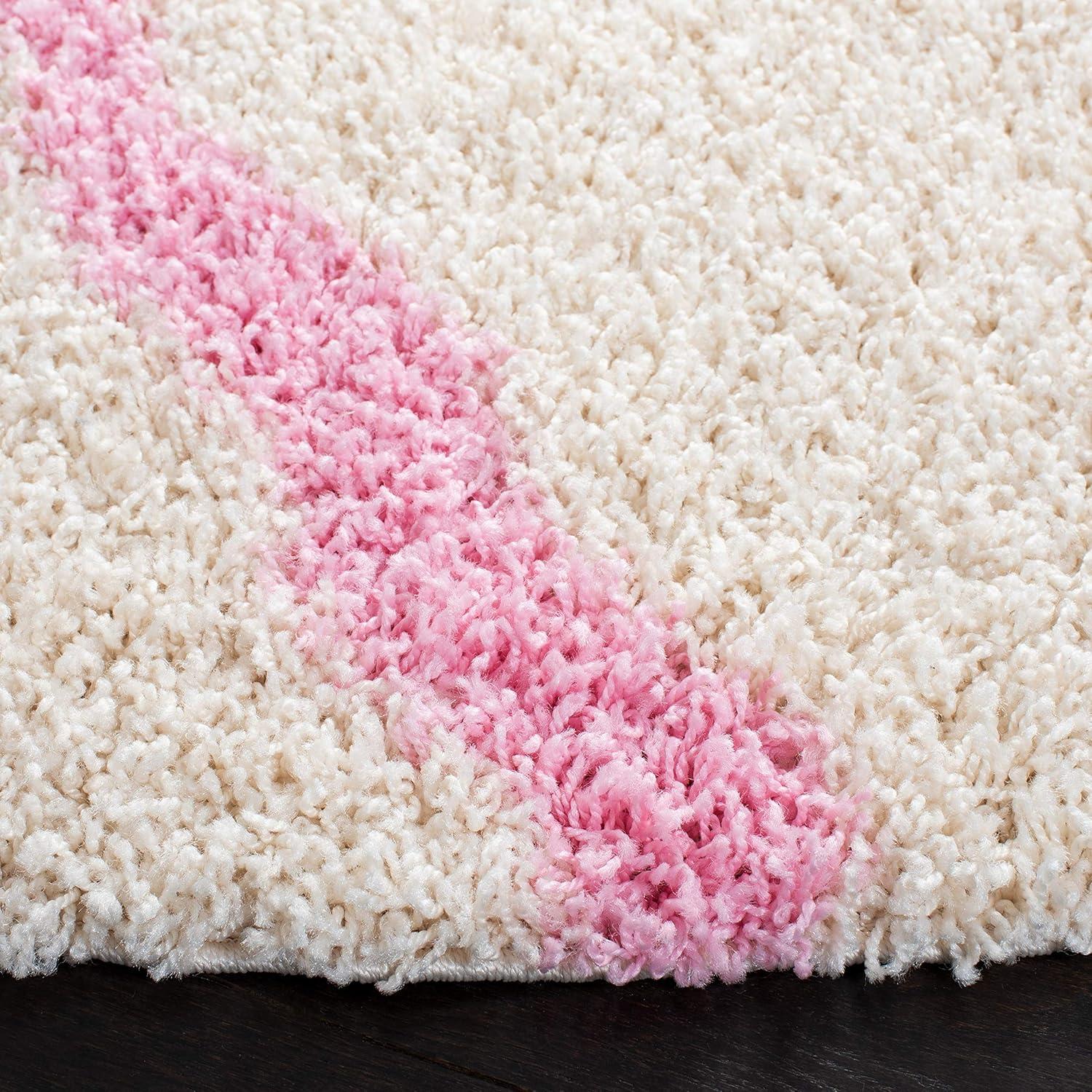 image:imageSAFAVIEH Area Rug 8x10 Dallas Shag Collection Large Ivory amp Beige Trellis Pattern NonShedding amp Easy Cleaning Plush Thick Pile Ideal for Living Room Bedroom Dining Space SGD257BIvoryLight Pink