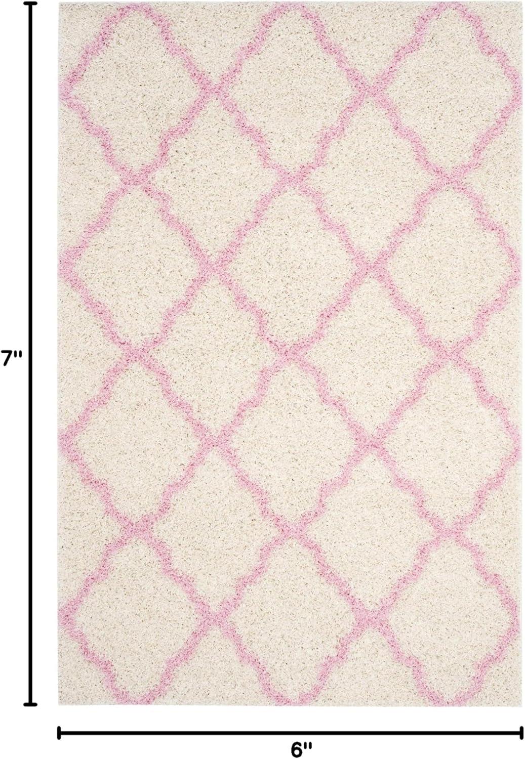 image:imageSAFAVIEH Area Rug 8x10 Dallas Shag Collection Large Ivory amp Beige Trellis Pattern NonShedding amp Easy Cleaning Plush Thick Pile Ideal for Living Room Bedroom Dining Space SGD257BIvoryLight Pink