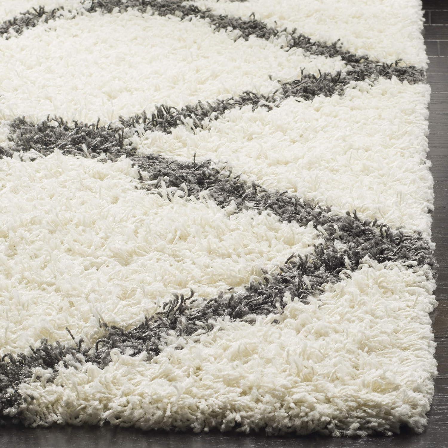 image:imageSAFAVIEH Area Rug 8x10 Dallas Shag Collection Large Ivory amp Beige Trellis Pattern NonShedding amp Easy Cleaning Plush Thick Pile Ideal for Living Room Bedroom Dining Space SGD257BIvoryDark Grey