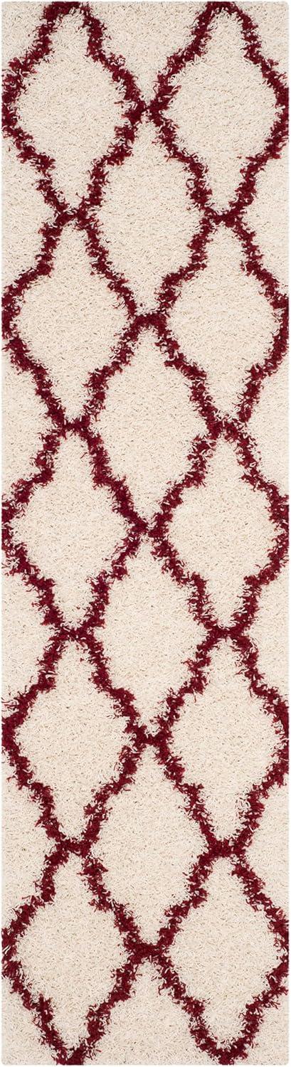 image:imageSAFAVIEH Area Rug 8x10 Dallas Shag Collection Large Ivory amp Beige Trellis Pattern NonShedding amp Easy Cleaning Plush Thick Pile Ideal for Living Room Bedroom Dining Space SGD257BIvoryRed