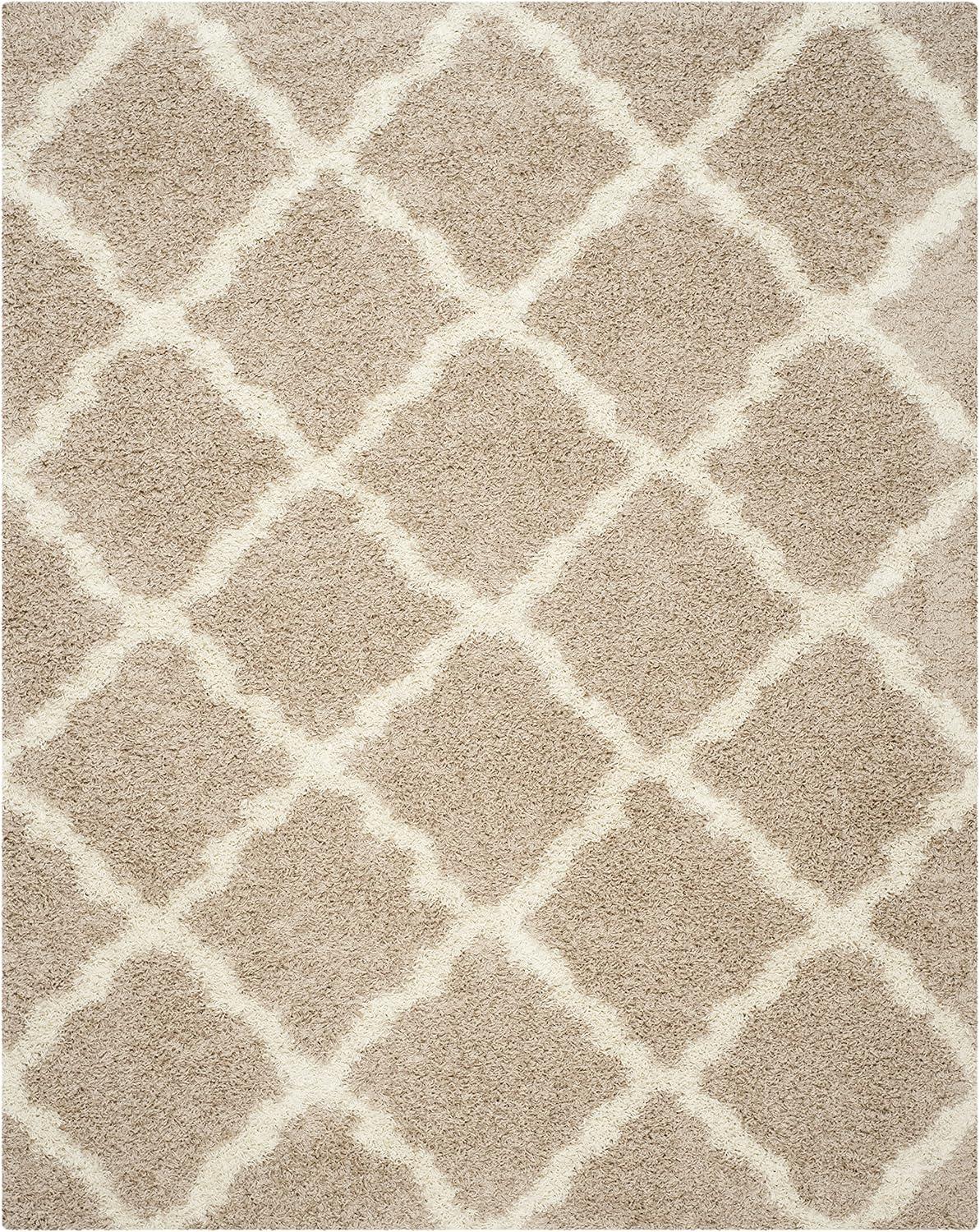 image:imageSAFAVIEH Area Rug 8x10 Dallas Shag Collection Large Ivory amp Beige Trellis Pattern NonShedding amp Easy Cleaning Plush Thick Pile Ideal for Living Room Bedroom Dining Space SGD257BBeigeIvory