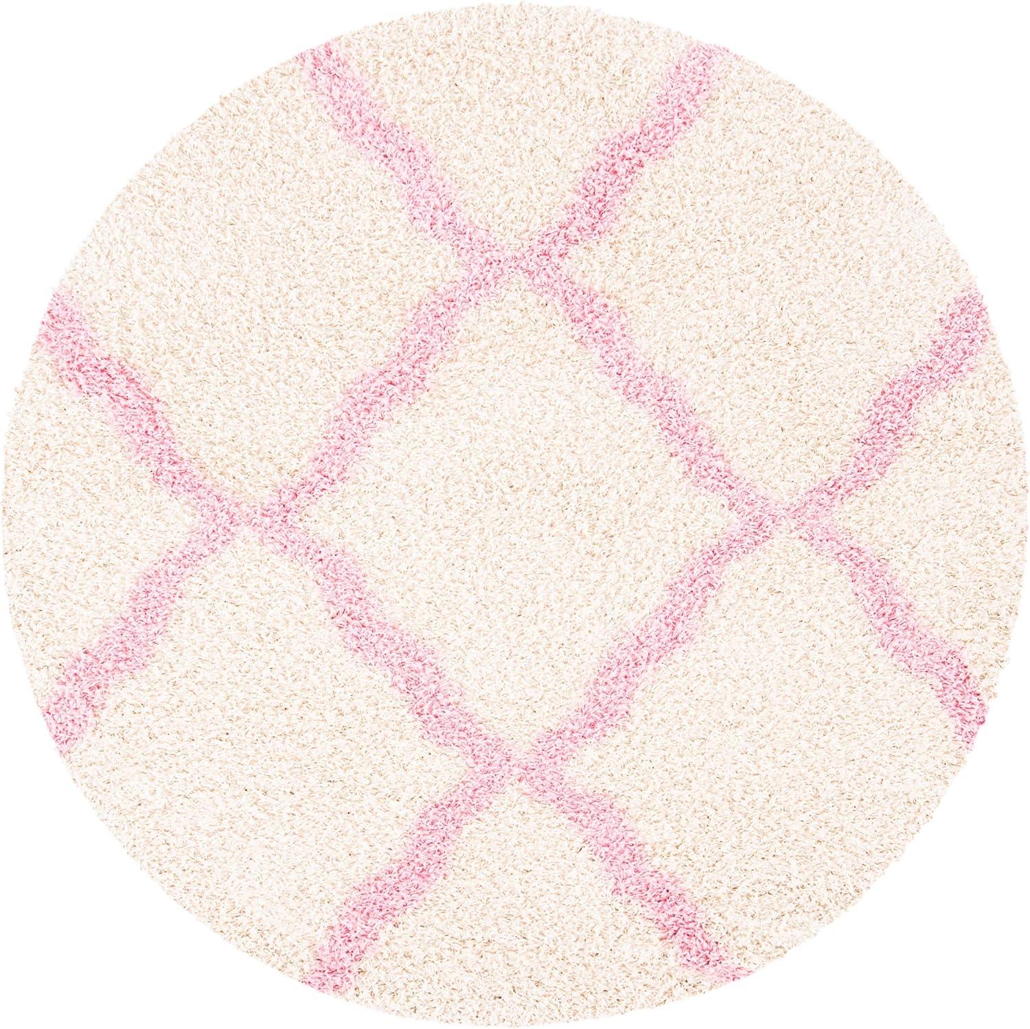 image:imageSAFAVIEH Area Rug 8x10 Dallas Shag Collection Large Ivory amp Beige Trellis Pattern NonShedding amp Easy Cleaning Plush Thick Pile Ideal for Living Room Bedroom Dining Space SGD257BIvoryLight Pink