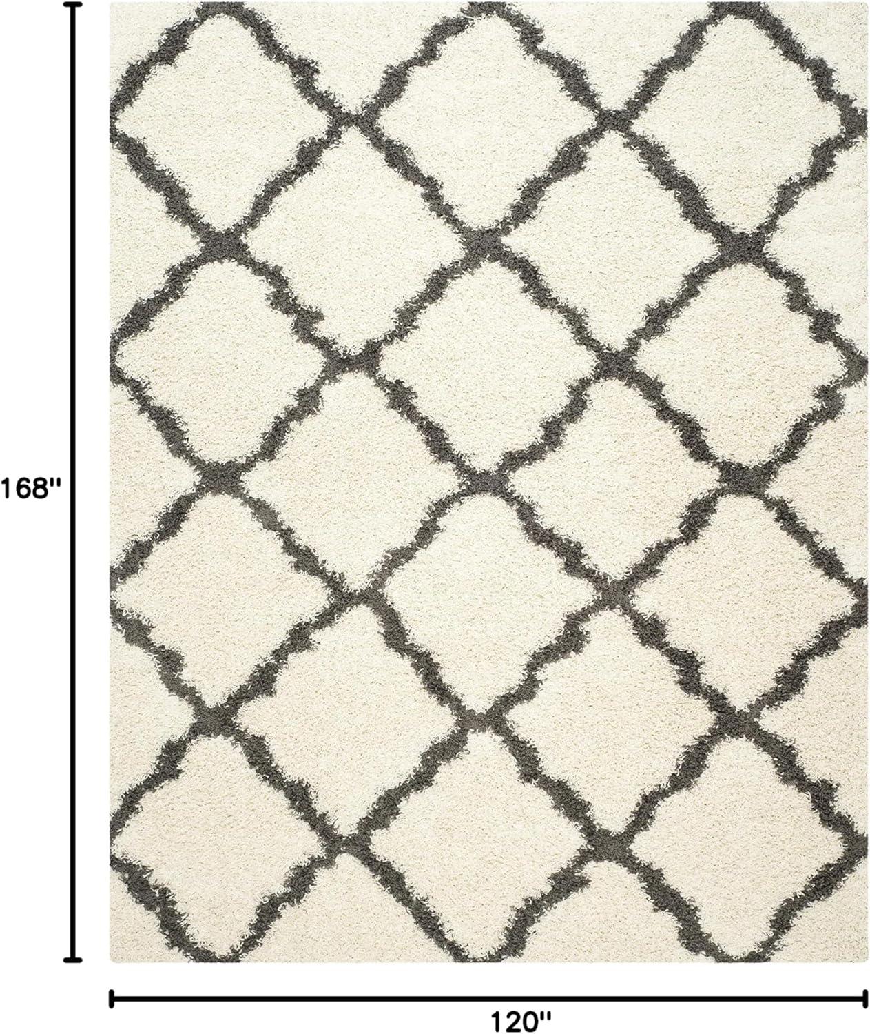image:imageSAFAVIEH Area Rug 8x10 Dallas Shag Collection Large Ivory amp Beige Trellis Pattern NonShedding amp Easy Cleaning Plush Thick Pile Ideal for Living Room Bedroom Dining Space SGD257BIvoryDark Grey