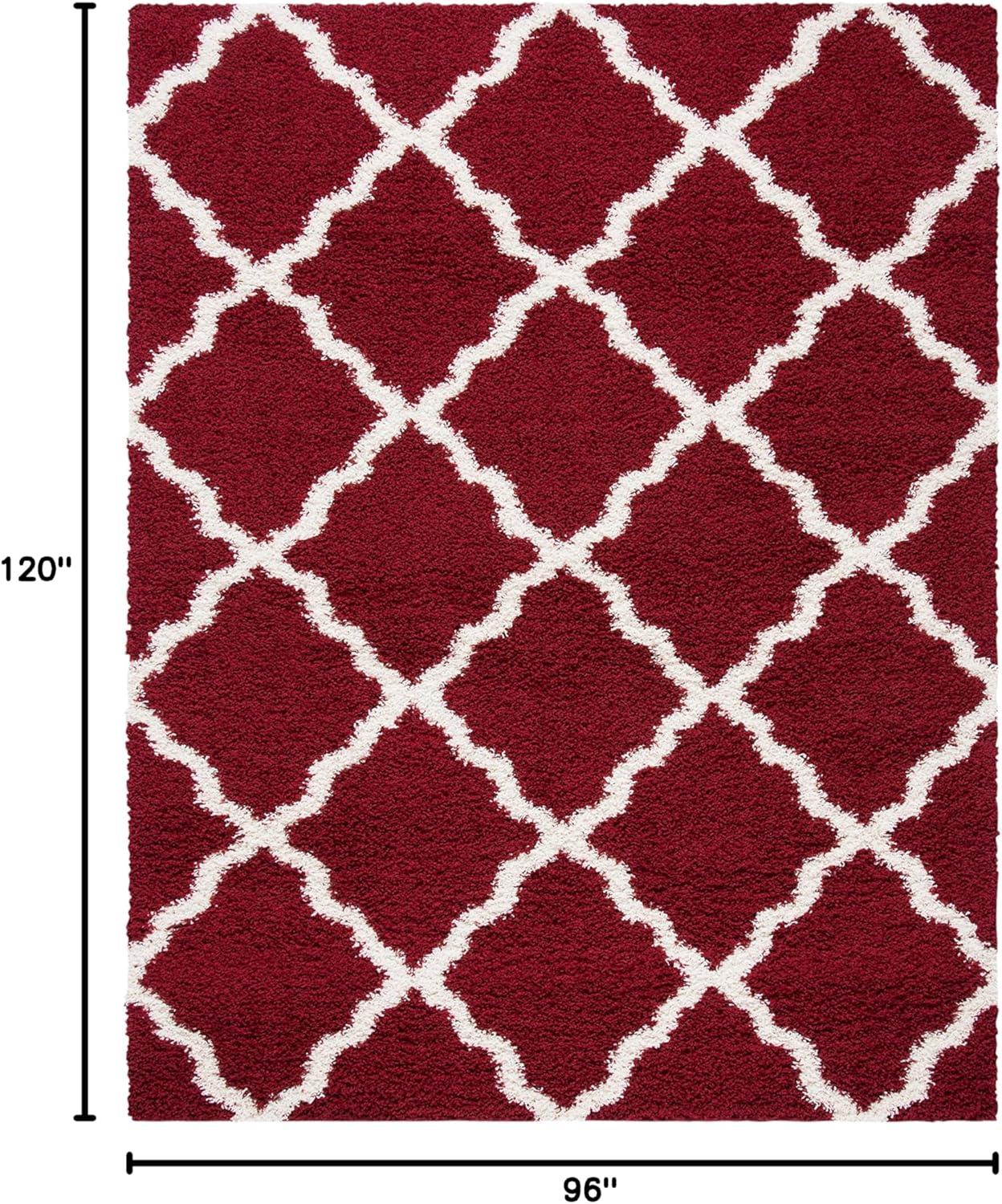 image:imageSAFAVIEH Area Rug 8x10 Dallas Shag Collection Large Ivory amp Beige Trellis Pattern NonShedding amp Easy Cleaning Plush Thick Pile Ideal for Living Room Bedroom Dining Space SGD257BRedIvory
