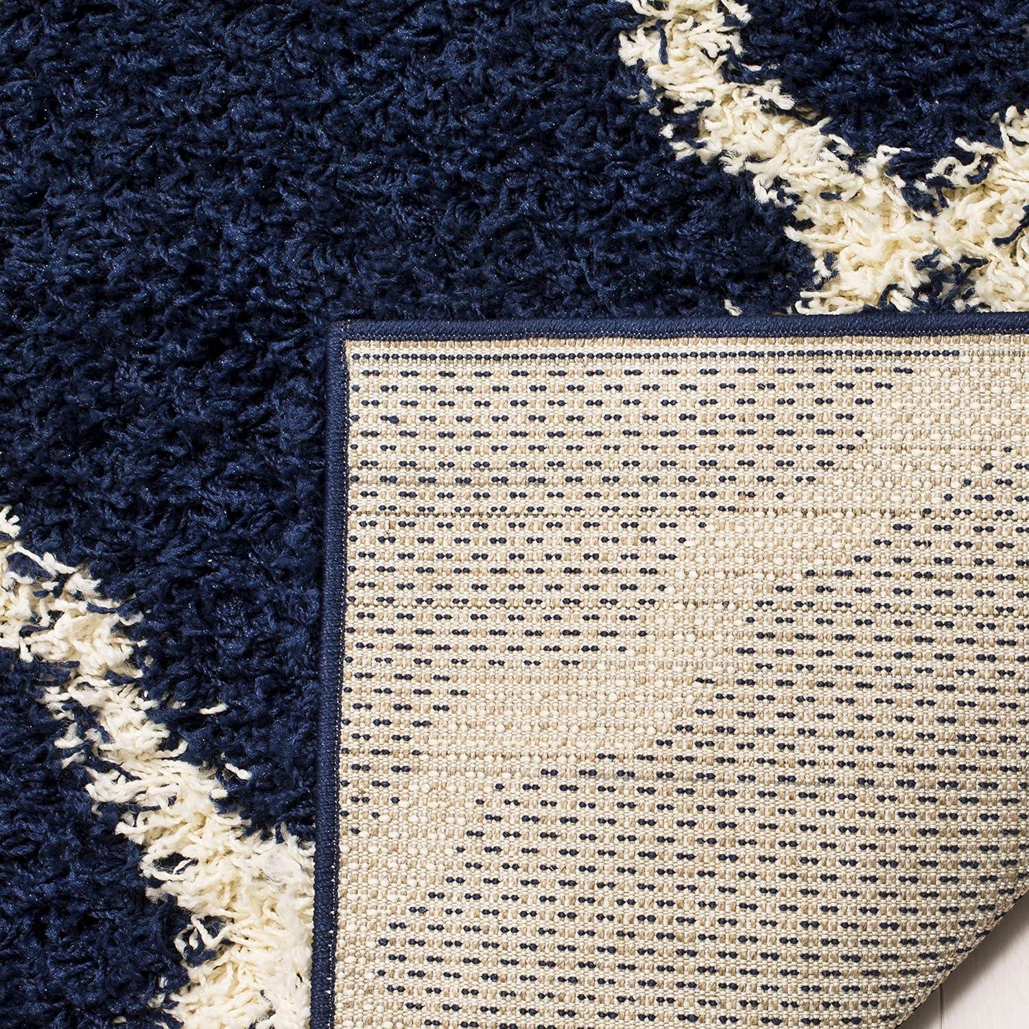 image:imageSAFAVIEH Area Rug 8x10 Dallas Shag Collection Large Ivory amp Beige Trellis Pattern NonShedding amp Easy Cleaning Plush Thick Pile Ideal for Living Room Bedroom Dining Space SGD257BNavyIvory