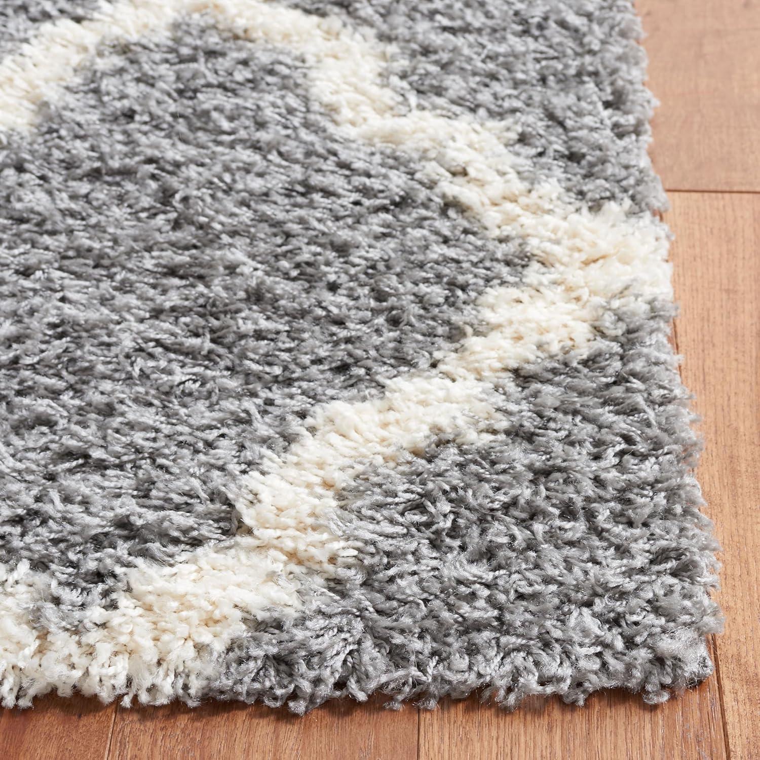 image:imageSAFAVIEH Area Rug 8x10 Dallas Shag Collection Large Ivory amp Beige Trellis Pattern NonShedding amp Easy Cleaning Plush Thick Pile Ideal for Living Room Bedroom Dining Space SGD257BGreyIvory
