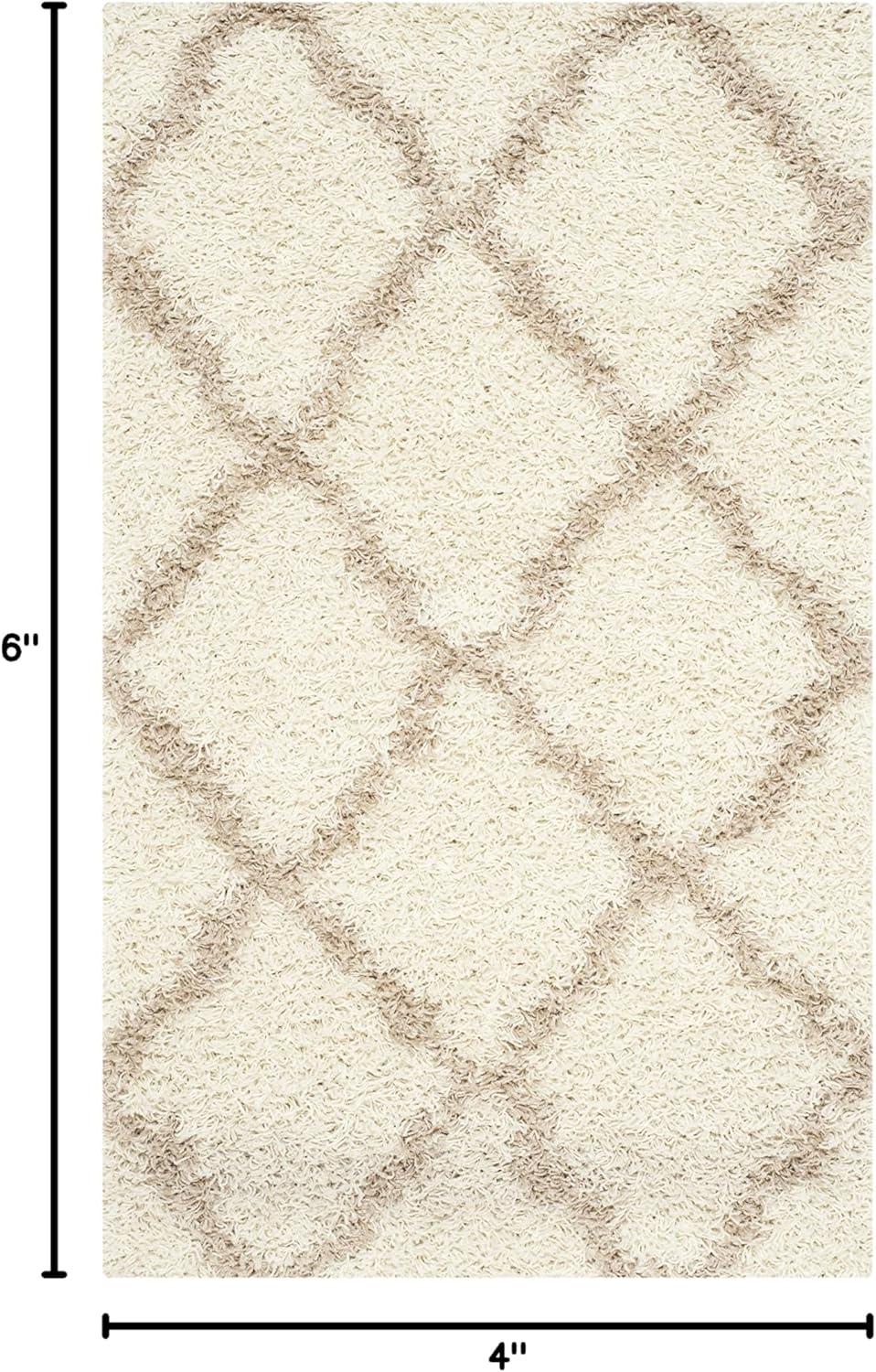 image:imageSAFAVIEH Area Rug 8x10 Dallas Shag Collection Large Ivory amp Beige Trellis Pattern NonShedding amp Easy Cleaning Plush Thick Pile Ideal for Living Room Bedroom Dining Space SGD257BIvoryBeige