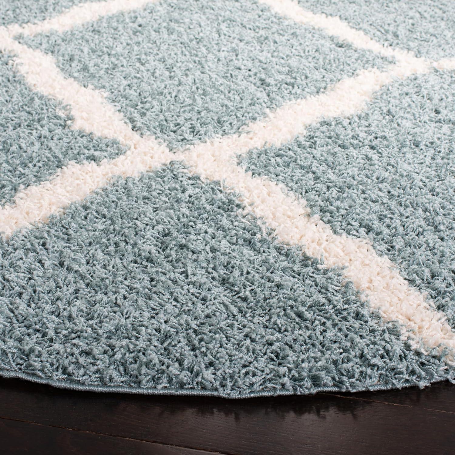 image:imageSAFAVIEH Area Rug 8x10 Dallas Shag Collection Large Ivory amp Beige Trellis Pattern NonShedding amp Easy Cleaning Plush Thick Pile Ideal for Living Room Bedroom Dining Space SGD257BSeafoamIvory
