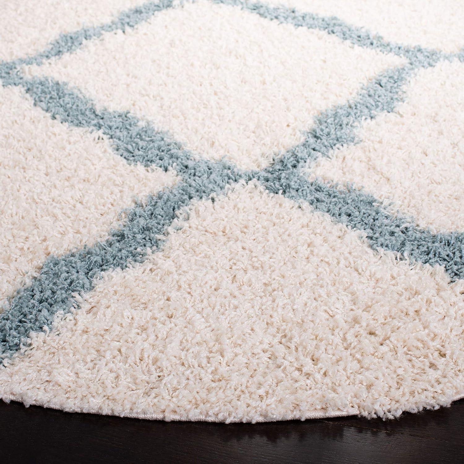 image:imageSAFAVIEH Area Rug 8x10 Dallas Shag Collection Large Ivory amp Beige Trellis Pattern NonShedding amp Easy Cleaning Plush Thick Pile Ideal for Living Room Bedroom Dining Space SGD257BIvoryLight Blue