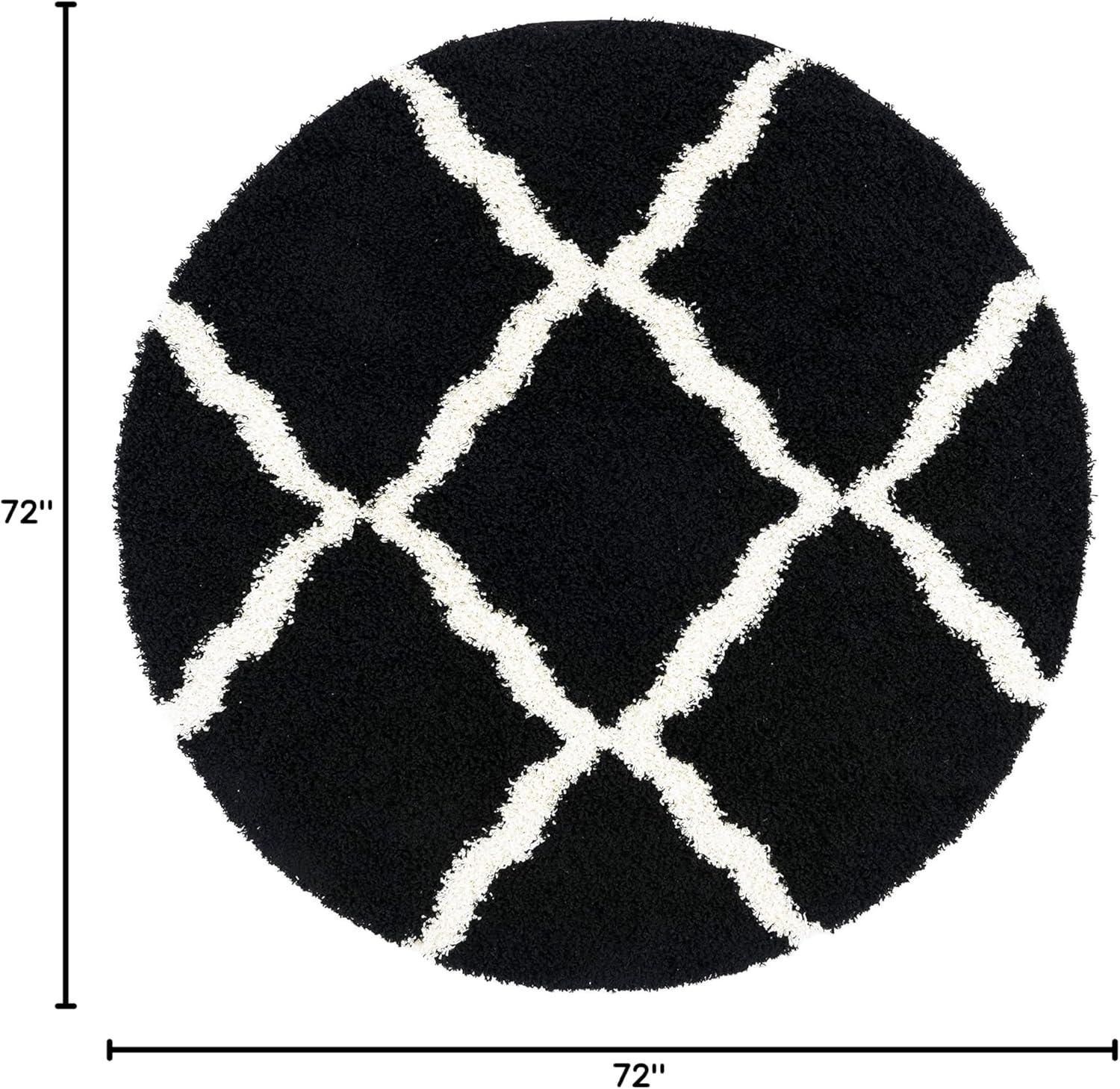 image:imageSAFAVIEH Area Rug 8x10 Dallas Shag Collection Large Ivory amp Beige Trellis Pattern NonShedding amp Easy Cleaning Plush Thick Pile Ideal for Living Room Bedroom Dining Space SGD257BBlackIvory