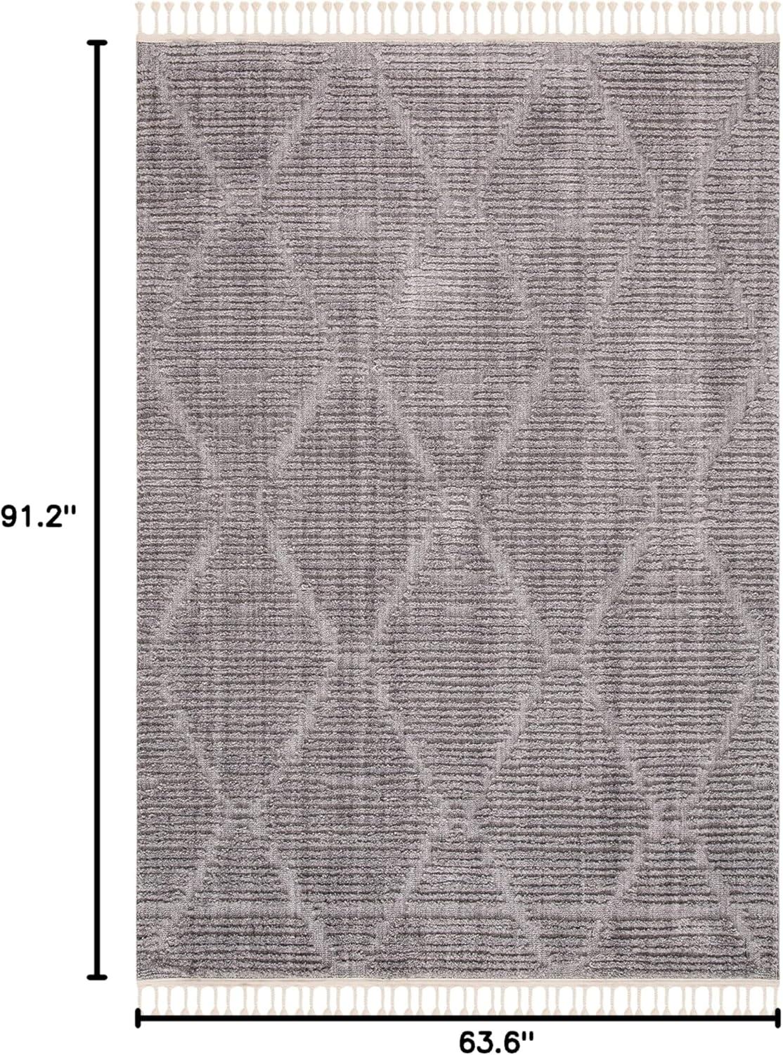 image:imageSAFAVIEH Area Rug 8x10 Marrakesh Collection Large Beige Moroccan Trellis Design with Tassel Detail NonShedding amp Easy to Clean Ideal for Living Room Bedroom Dining Space MRK517CGrey
