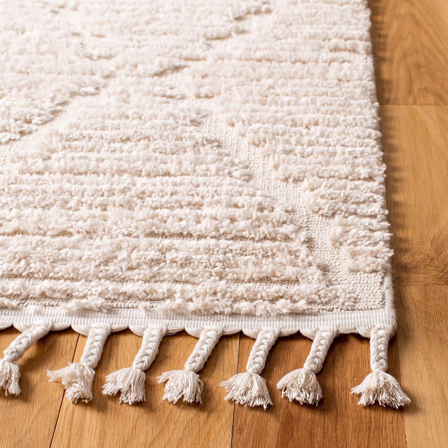 image:imageSAFAVIEH Area Rug 8x10 Marrakesh Collection Large Beige Moroccan Trellis Design with Tassel Detail NonShedding amp Easy to Clean Ideal for Living Room Bedroom Dining Space MRK517CBeige