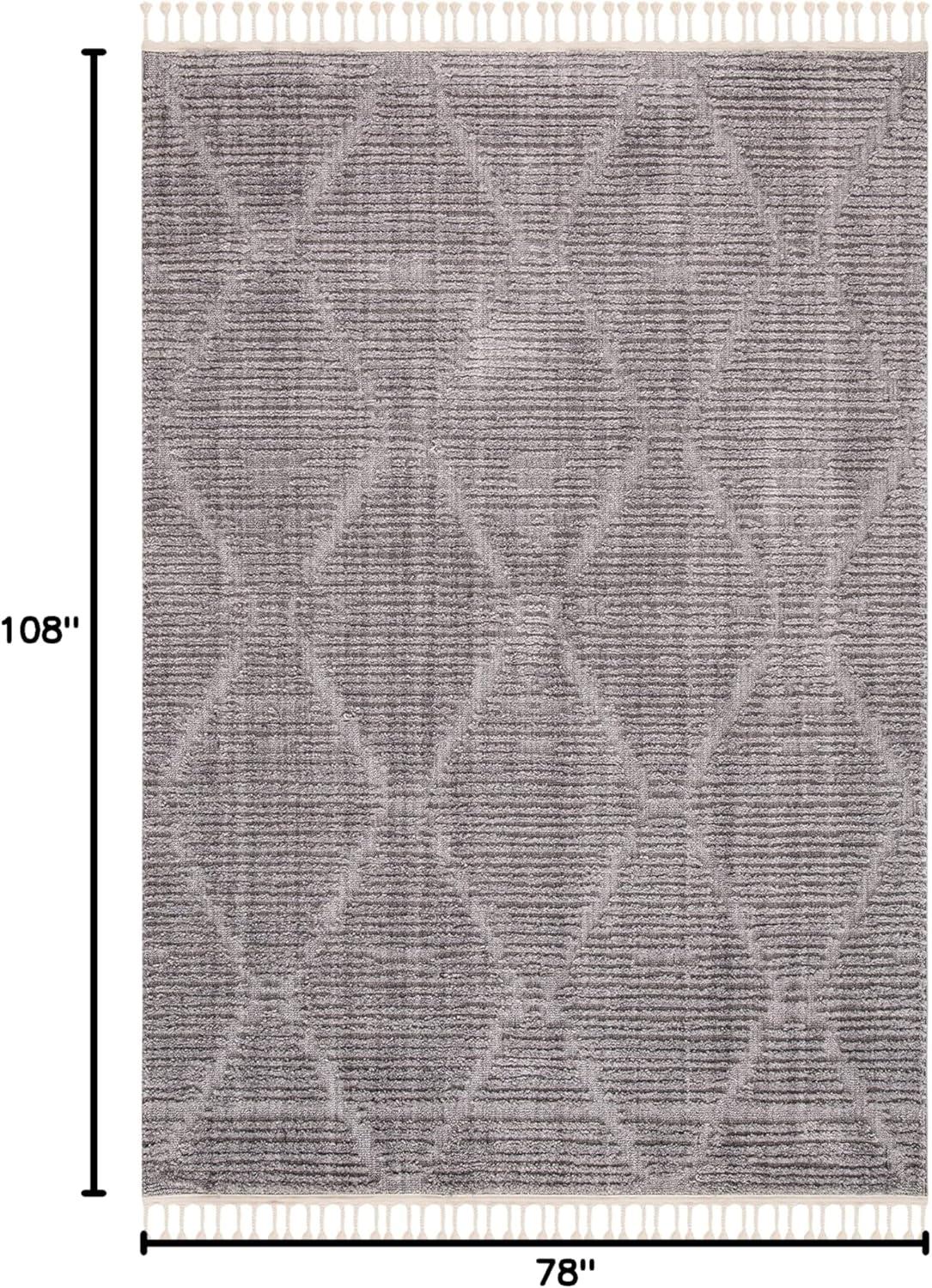 image:imageSAFAVIEH Area Rug 8x10 Marrakesh Collection Large Beige Moroccan Trellis Design with Tassel Detail NonShedding amp Easy to Clean Ideal for Living Room Bedroom Dining Space MRK517CGrey