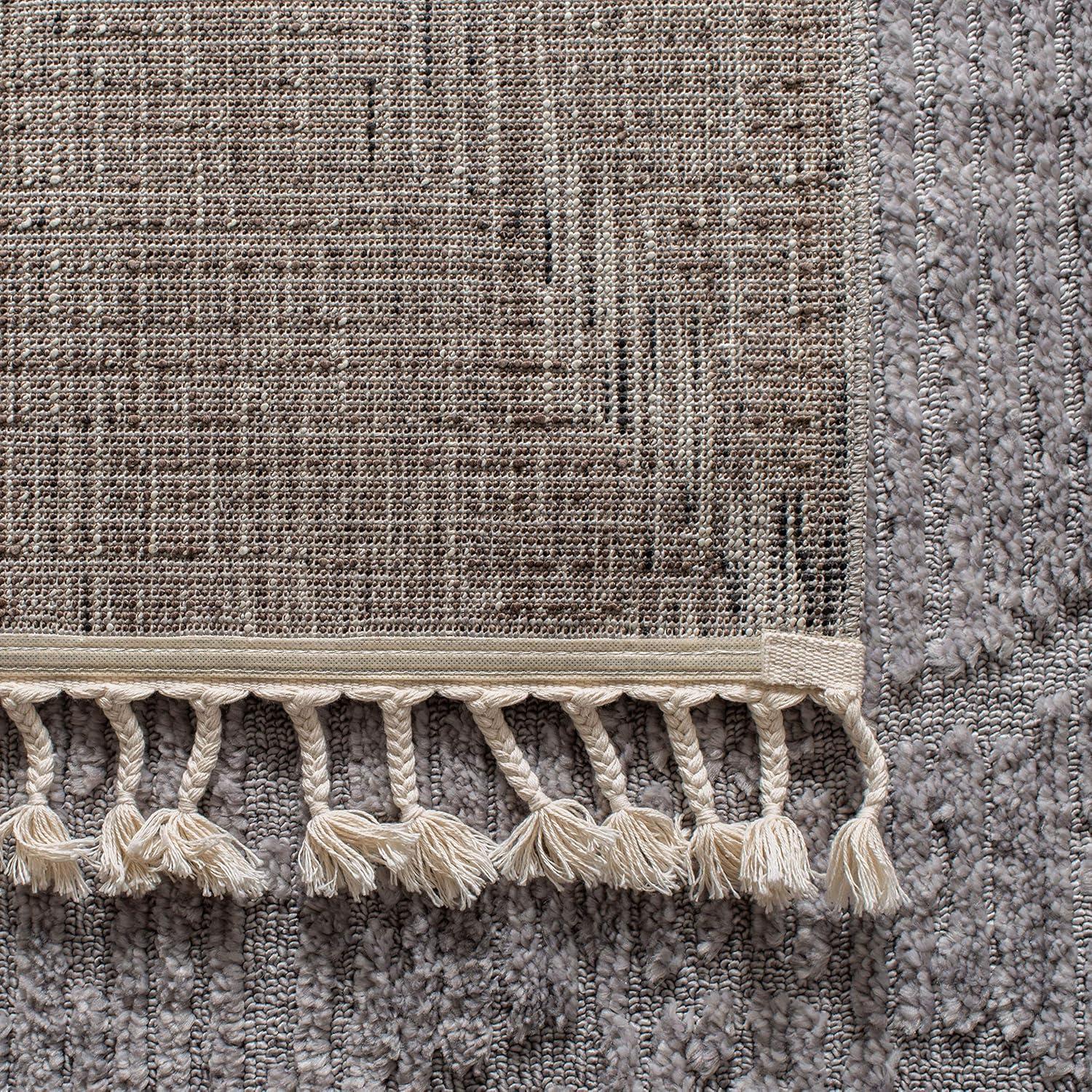 image:imageSAFAVIEH Area Rug 8x10 Marrakesh Collection Large Beige Moroccan Trellis Design with Tassel Detail NonShedding amp Easy to Clean Ideal for Living Room Bedroom Dining Space MRK517CGrey