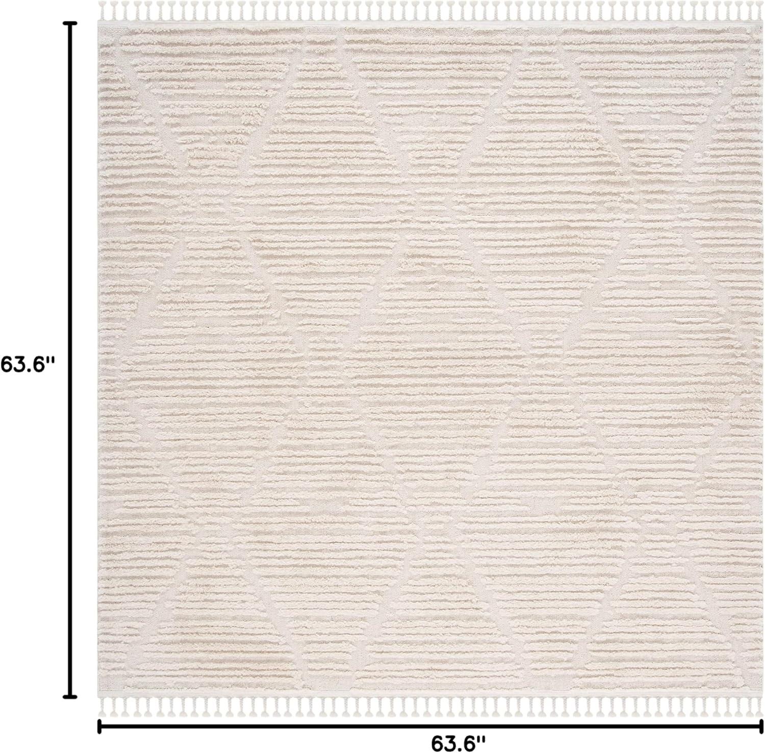 image:imageSAFAVIEH Area Rug 8x10 Marrakesh Collection Large Beige Moroccan Trellis Design with Tassel Detail NonShedding amp Easy to Clean Ideal for Living Room Bedroom Dining Space MRK517CBeige