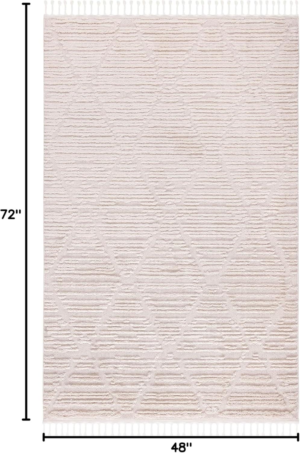 image:imageSAFAVIEH Area Rug 8x10 Marrakesh Collection Large Beige Moroccan Trellis Design with Tassel Detail NonShedding amp Easy to Clean Ideal for Living Room Bedroom Dining Space MRK517CBeige