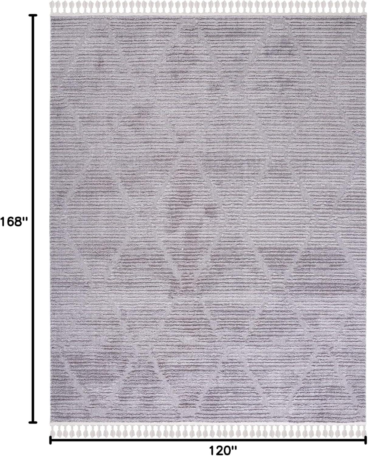 image:imageSAFAVIEH Area Rug 8x10 Marrakesh Collection Large Beige Moroccan Trellis Design with Tassel Detail NonShedding amp Easy to Clean Ideal for Living Room Bedroom Dining Space MRK517CGrey