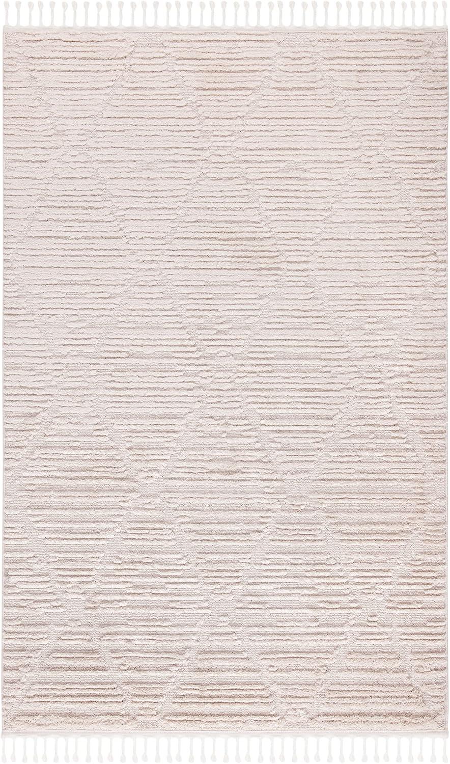 image:imageSAFAVIEH Area Rug 8x10 Marrakesh Collection Large Beige Moroccan Trellis Design with Tassel Detail NonShedding amp Easy to Clean Ideal for Living Room Bedroom Dining Space MRK517CBeige
