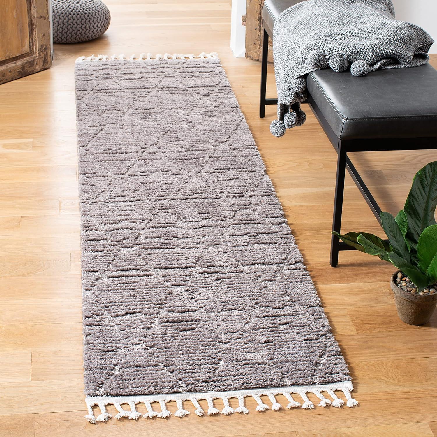 image:imageSAFAVIEH Area Rug 8x10 Marrakesh Collection Large Beige Moroccan Trellis Design with Tassel Detail NonShedding amp Easy to Clean Ideal for Living Room Bedroom Dining Space MRK517CGrey