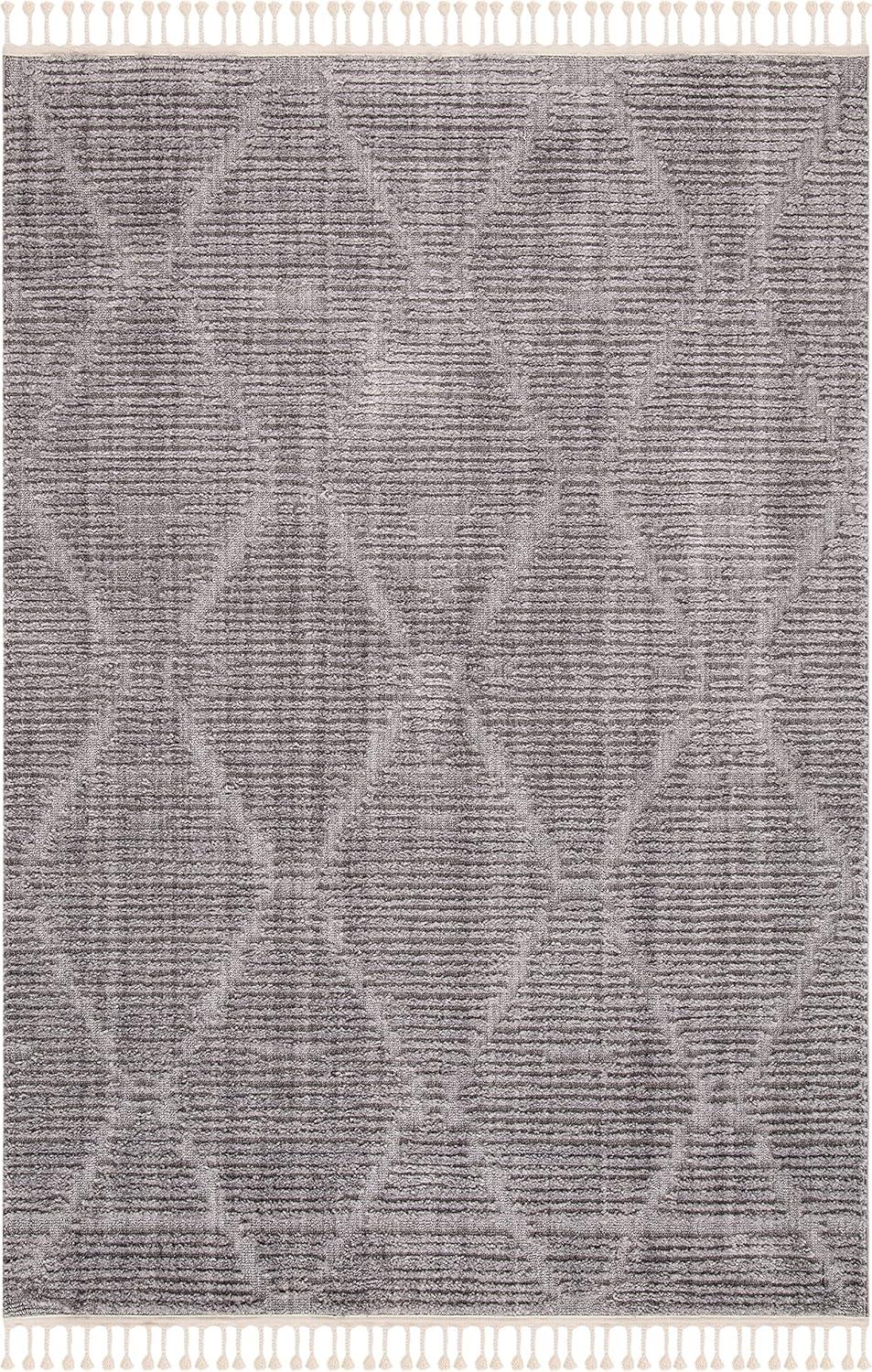 image:imageSAFAVIEH Area Rug 8x10 Marrakesh Collection Large Beige Moroccan Trellis Design with Tassel Detail NonShedding amp Easy to Clean Ideal for Living Room Bedroom Dining Space MRK517CGrey