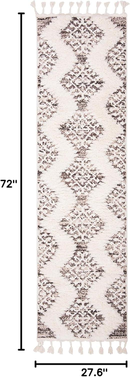 image:imageSAFAVIEH Area Rug 8x10 Moroccan Tassel Shag Collection Large Ivory amp Brown Boho Design NonShedding amp Easy Cleaning Plush Pile Ideal for Living Room Bedroom Dining Space MTS652AIvoryBrown