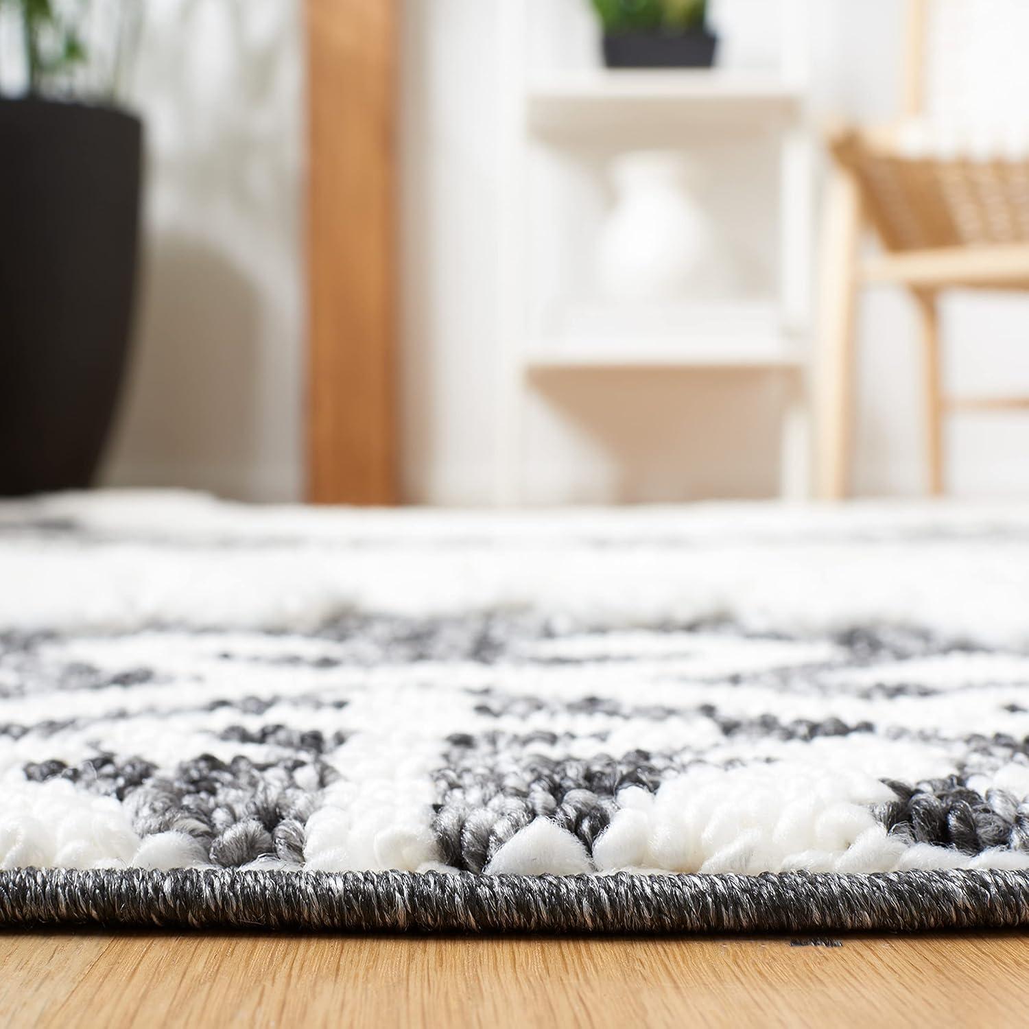 image:imageSAFAVIEH Area Rug 8x10 Moroccan Tassel Shag Collection Large Ivory amp Brown Boho Design NonShedding amp Easy Cleaning Plush Pile Ideal for Living Room Bedroom Dining Space MTS652ADark GreyIvory