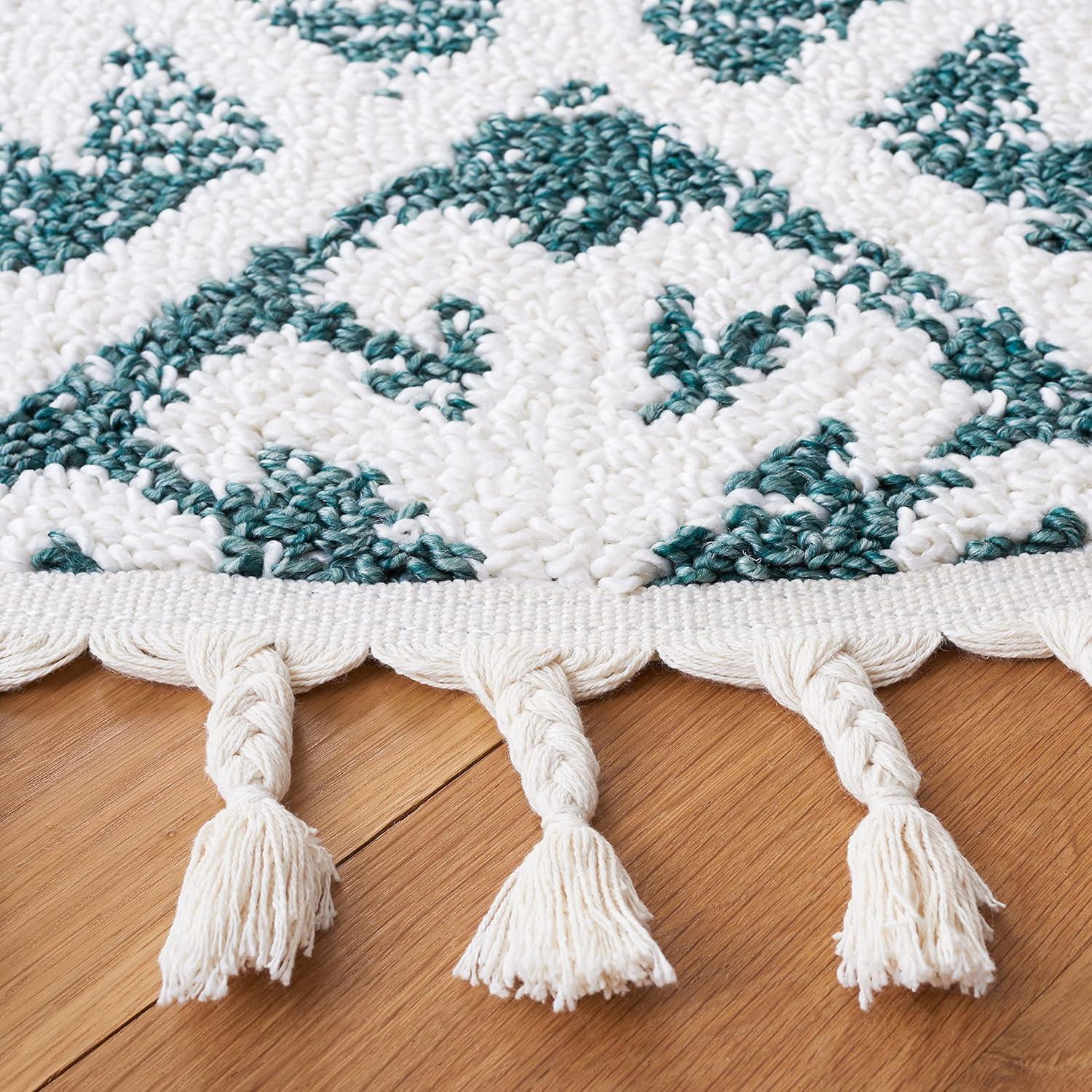 image:imageSAFAVIEH Area Rug 8x10 Moroccan Tassel Shag Collection Large Ivory amp Brown Boho Design NonShedding amp Easy Cleaning Plush Pile Ideal for Living Room Bedroom Dining Space MTS652AGreenIvory