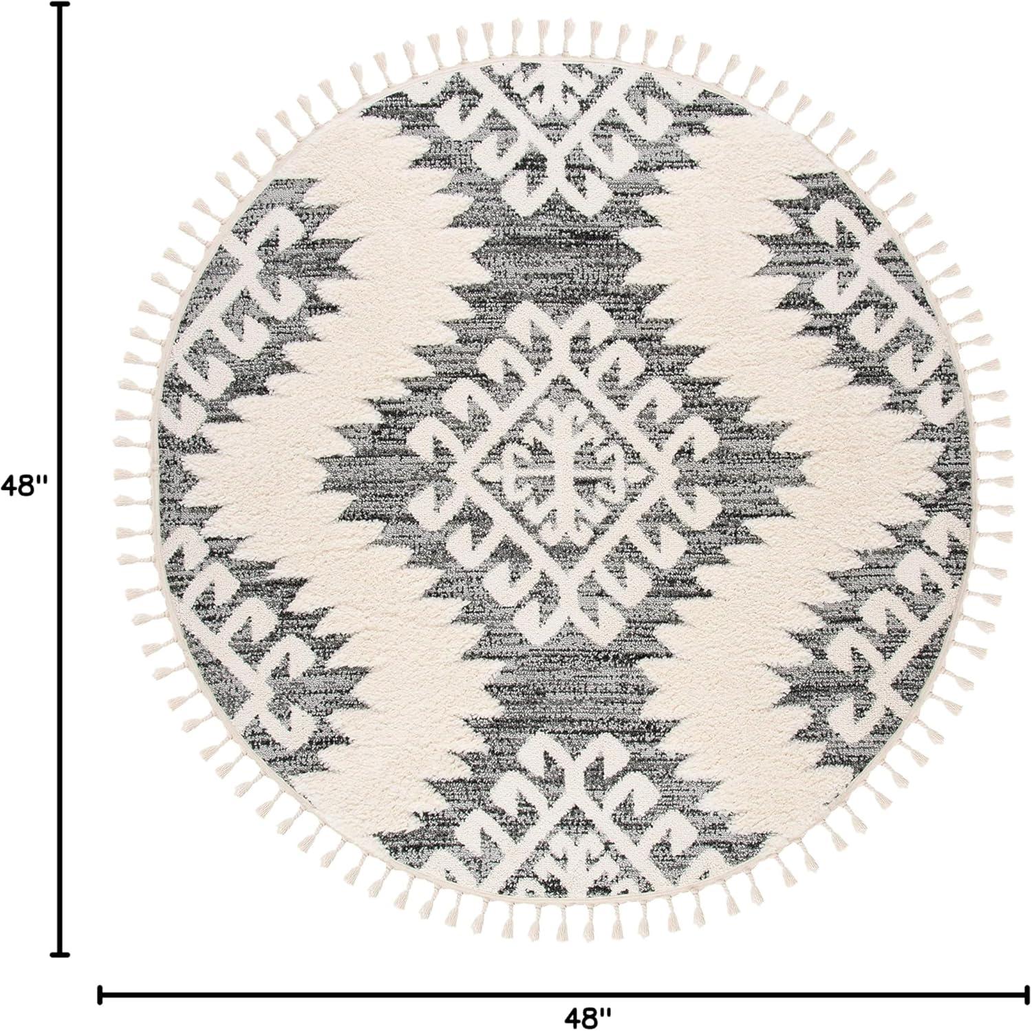 image:imageSAFAVIEH Area Rug 8x10 Moroccan Tassel Shag Collection Large Ivory amp Brown Boho Design NonShedding amp Easy Cleaning Plush Pile Ideal for Living Room Bedroom Dining Space MTS652AIvoryGrey