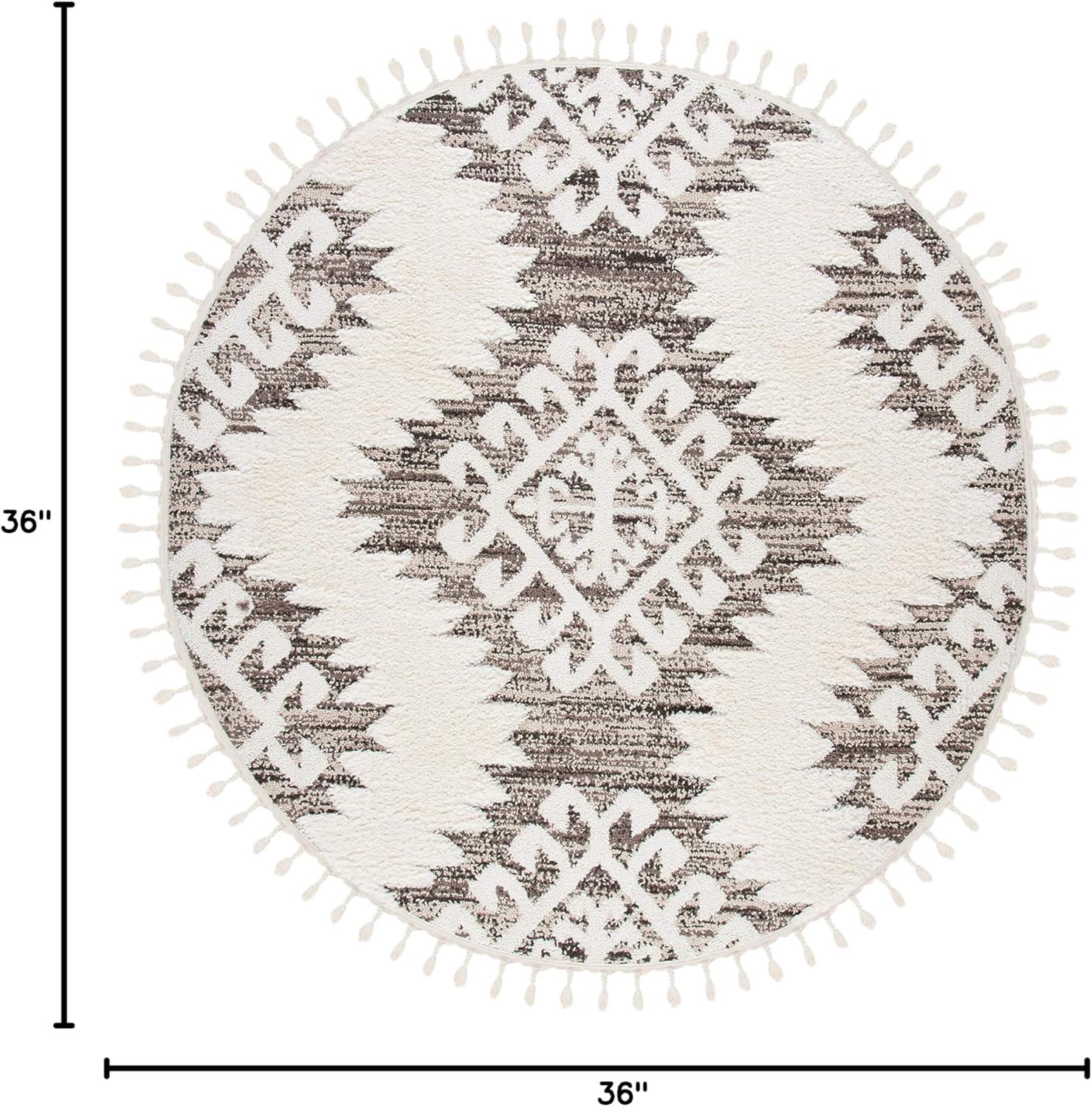 image:imageSAFAVIEH Area Rug 8x10 Moroccan Tassel Shag Collection Large Ivory amp Brown Boho Design NonShedding amp Easy Cleaning Plush Pile Ideal for Living Room Bedroom Dining Space MTS652AIvoryBrown