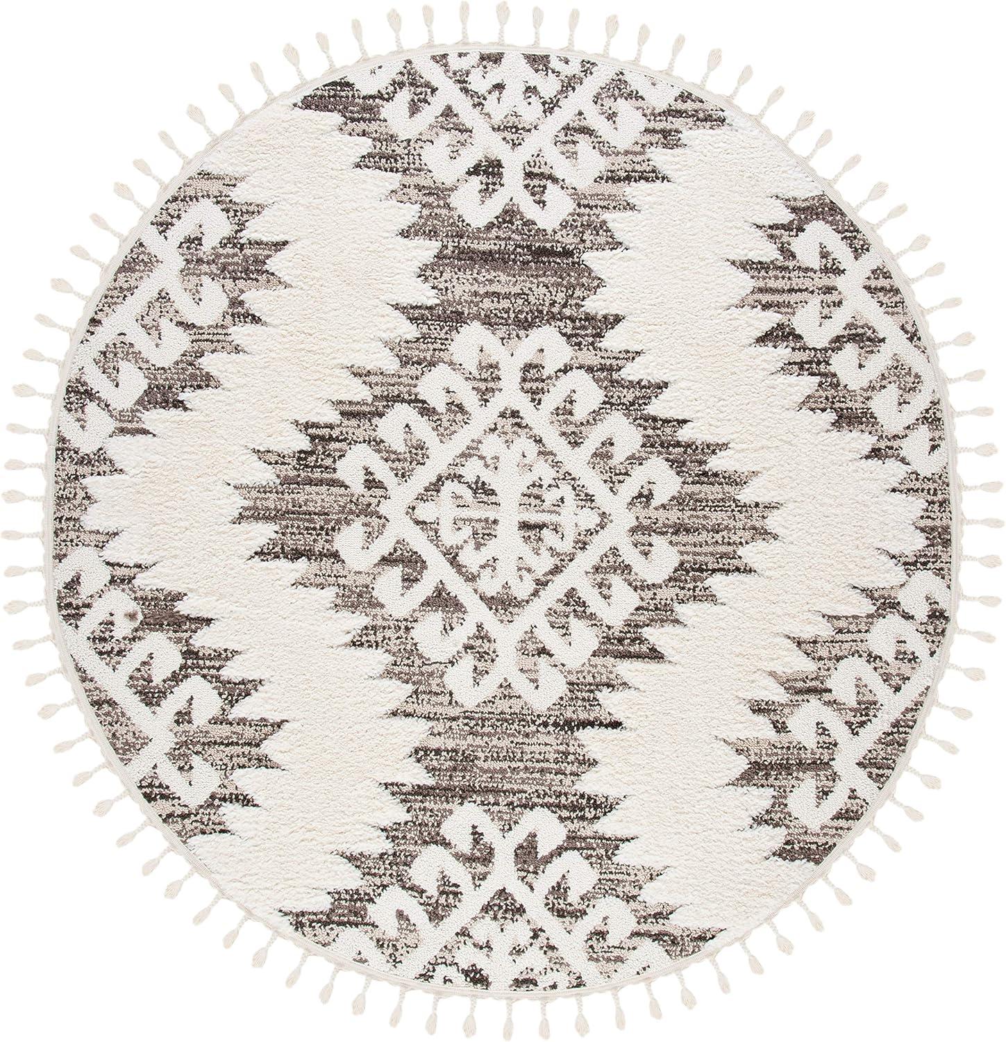 image:imageSAFAVIEH Area Rug 8x10 Moroccan Tassel Shag Collection Large Ivory amp Brown Boho Design NonShedding amp Easy Cleaning Plush Pile Ideal for Living Room Bedroom Dining Space MTS652AIvoryBrown