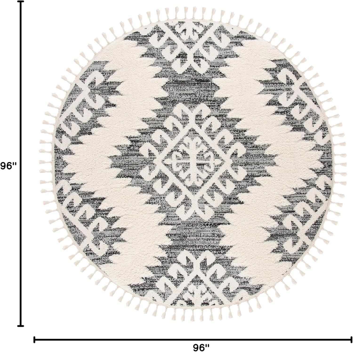 image:imageSAFAVIEH Area Rug 8x10 Moroccan Tassel Shag Collection Large Ivory amp Brown Boho Design NonShedding amp Easy Cleaning Plush Pile Ideal for Living Room Bedroom Dining Space MTS652AIvoryGrey