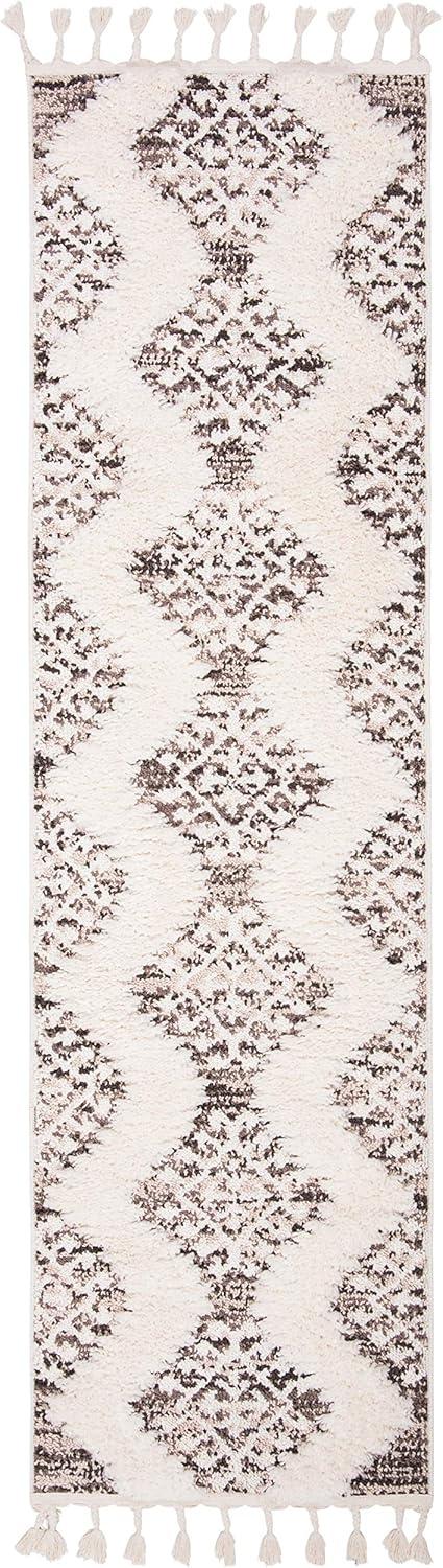 image:imageSAFAVIEH Area Rug 8x10 Moroccan Tassel Shag Collection Large Ivory amp Brown Boho Design NonShedding amp Easy Cleaning Plush Pile Ideal for Living Room Bedroom Dining Space MTS652AIvoryBrown