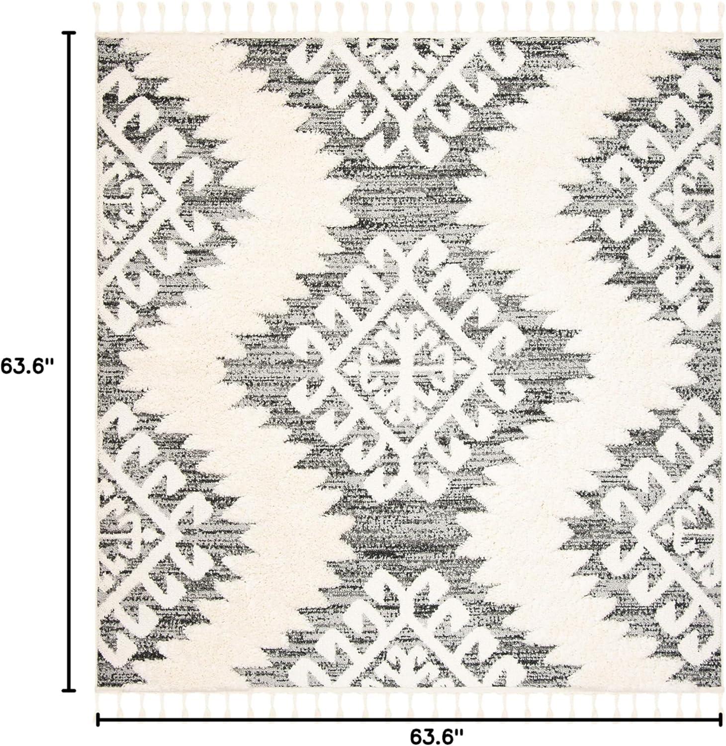 image:imageSAFAVIEH Area Rug 8x10 Moroccan Tassel Shag Collection Large Ivory amp Brown Boho Design NonShedding amp Easy Cleaning Plush Pile Ideal for Living Room Bedroom Dining Space MTS652AIvoryGrey