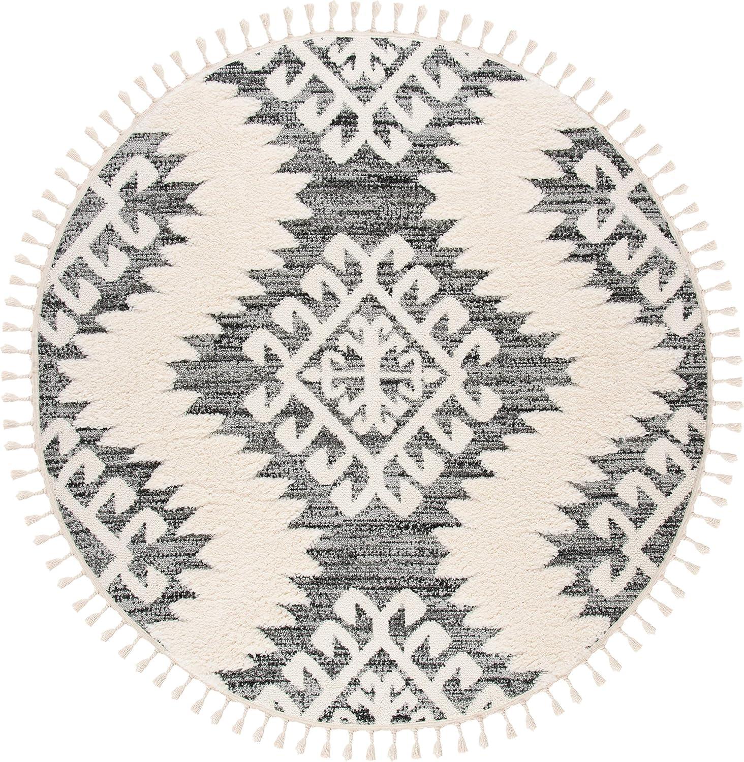 image:imageSAFAVIEH Area Rug 8x10 Moroccan Tassel Shag Collection Large Ivory amp Brown Boho Design NonShedding amp Easy Cleaning Plush Pile Ideal for Living Room Bedroom Dining Space MTS652AIvoryGrey