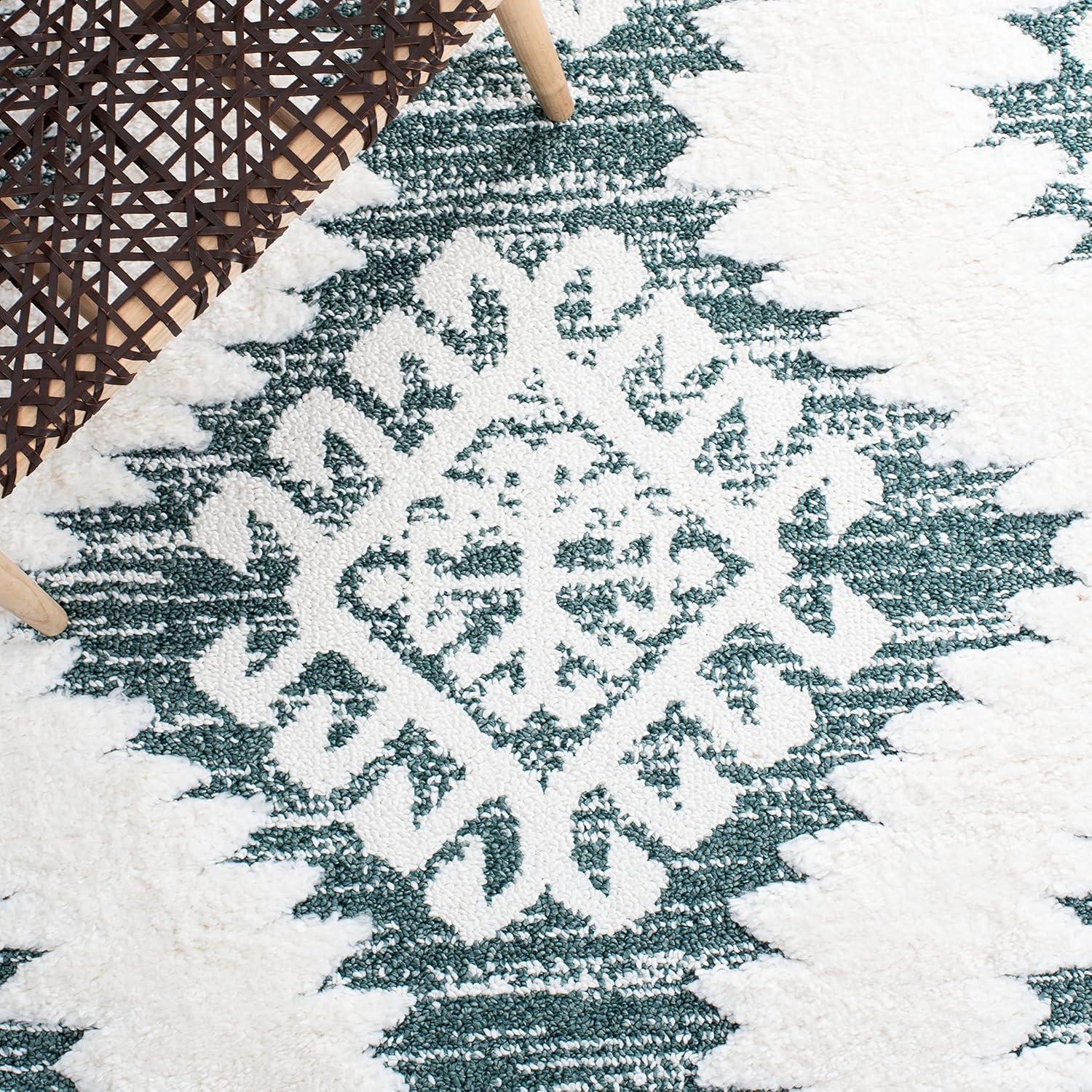image:imageSAFAVIEH Area Rug 8x10 Moroccan Tassel Shag Collection Large Ivory amp Brown Boho Design NonShedding amp Easy Cleaning Plush Pile Ideal for Living Room Bedroom Dining Space MTS652AGreenIvory