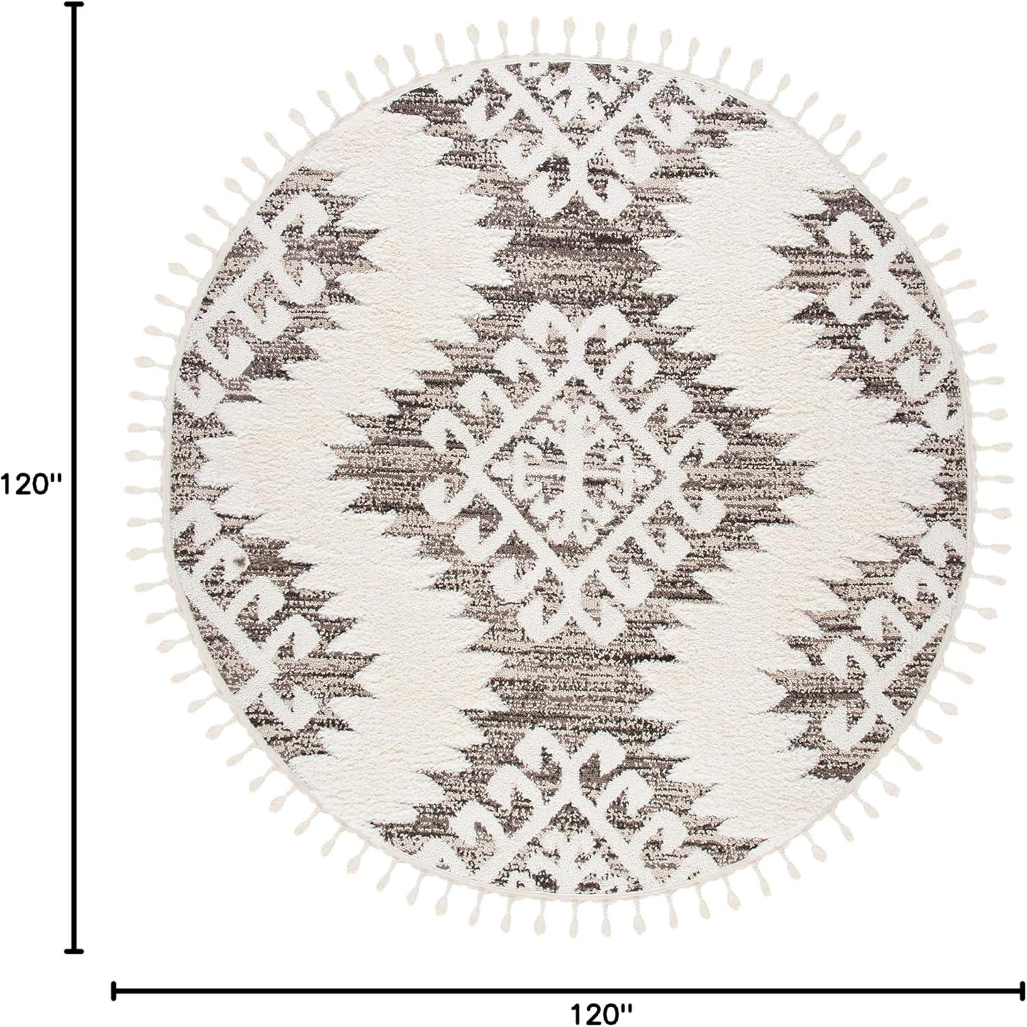 image:imageSAFAVIEH Area Rug 8x10 Moroccan Tassel Shag Collection Large Ivory amp Brown Boho Design NonShedding amp Easy Cleaning Plush Pile Ideal for Living Room Bedroom Dining Space MTS652AIvoryBrown