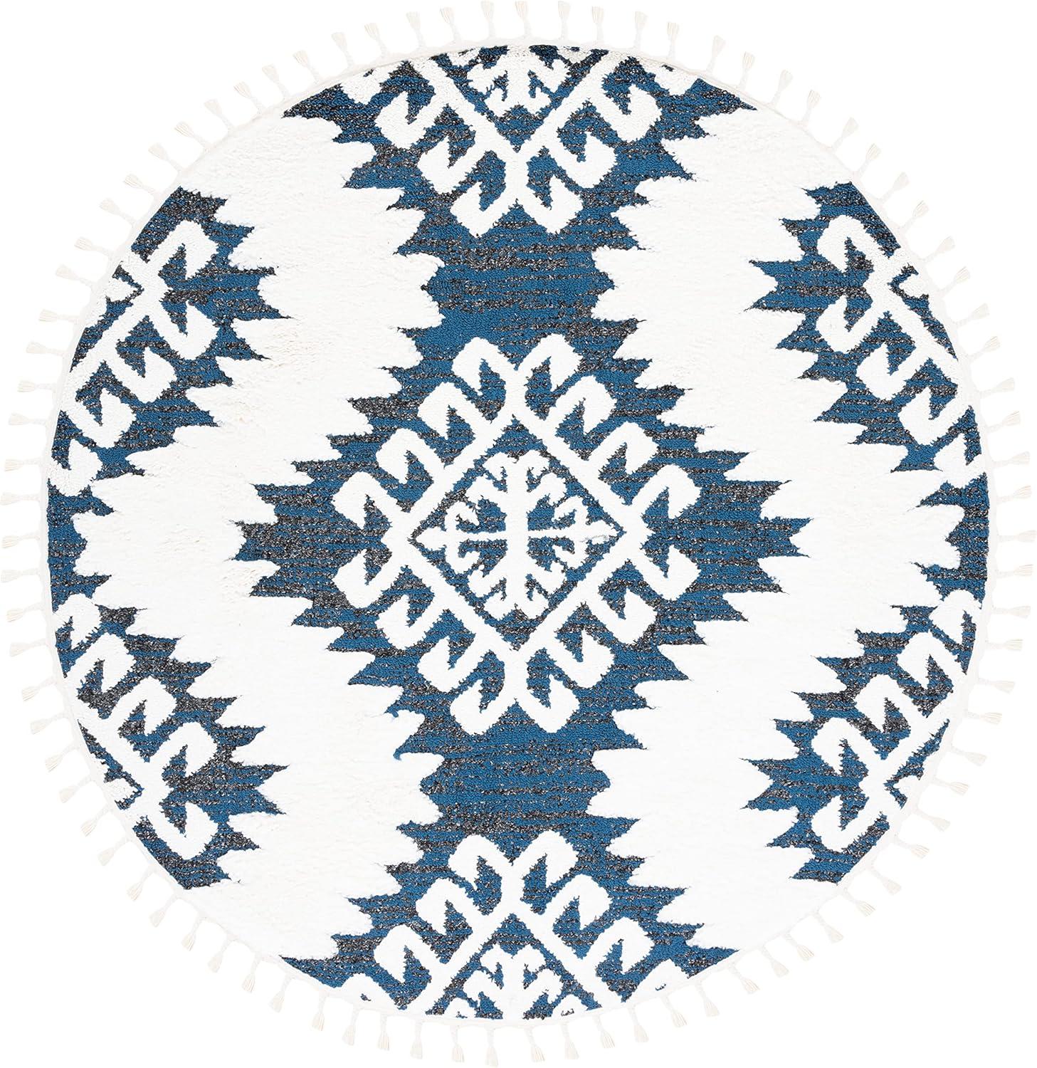 image:imageSAFAVIEH Area Rug 8x10 Moroccan Tassel Shag Collection Large Ivory amp Brown Boho Design NonShedding amp Easy Cleaning Plush Pile Ideal for Living Room Bedroom Dining Space MTS652ANavyIvory