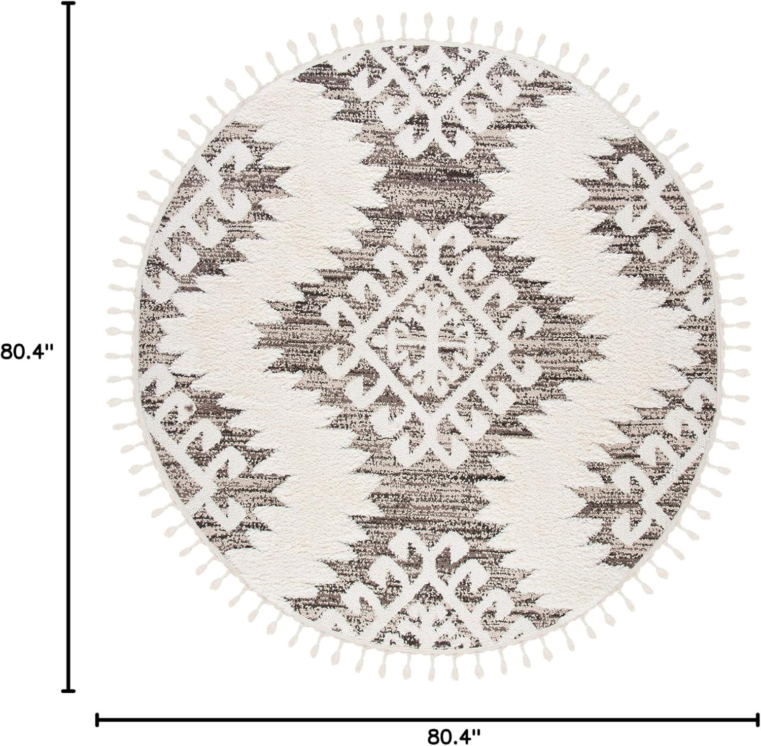 image:imageSAFAVIEH Area Rug 8x10 Moroccan Tassel Shag Collection Large Ivory amp Brown Boho Design NonShedding amp Easy Cleaning Plush Pile Ideal for Living Room Bedroom Dining Space MTS652AIvoryBrown