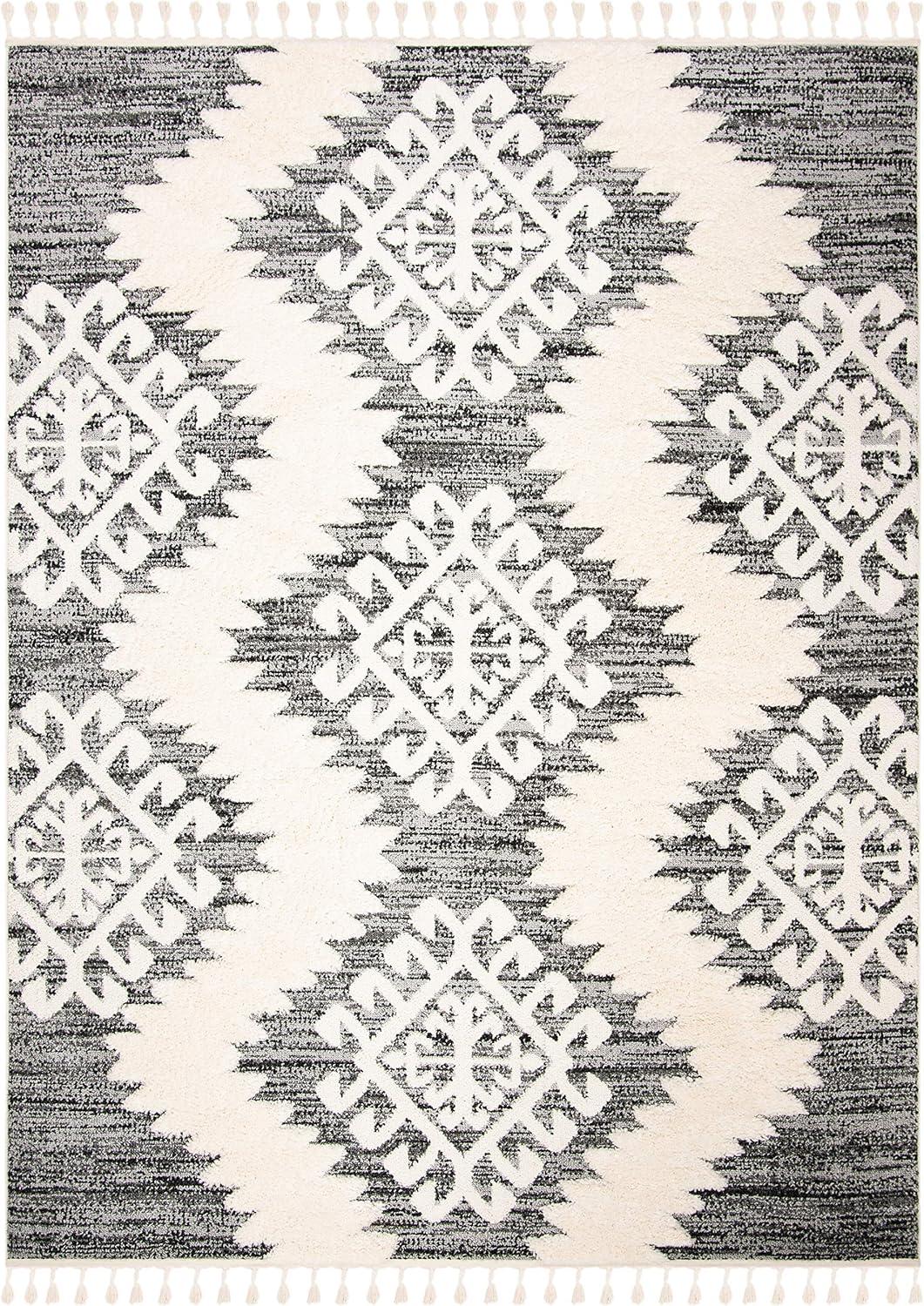 image:imageSAFAVIEH Area Rug 8x10 Moroccan Tassel Shag Collection Large Ivory amp Brown Boho Design NonShedding amp Easy Cleaning Plush Pile Ideal for Living Room Bedroom Dining Space MTS652AIvoryGrey