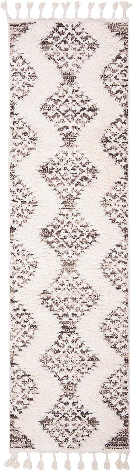 image:imageSAFAVIEH Area Rug 8x10 Moroccan Tassel Shag Collection Large Ivory amp Brown Boho Design NonShedding amp Easy Cleaning Plush Pile Ideal for Living Room Bedroom Dining Space MTS652AIvoryBrown