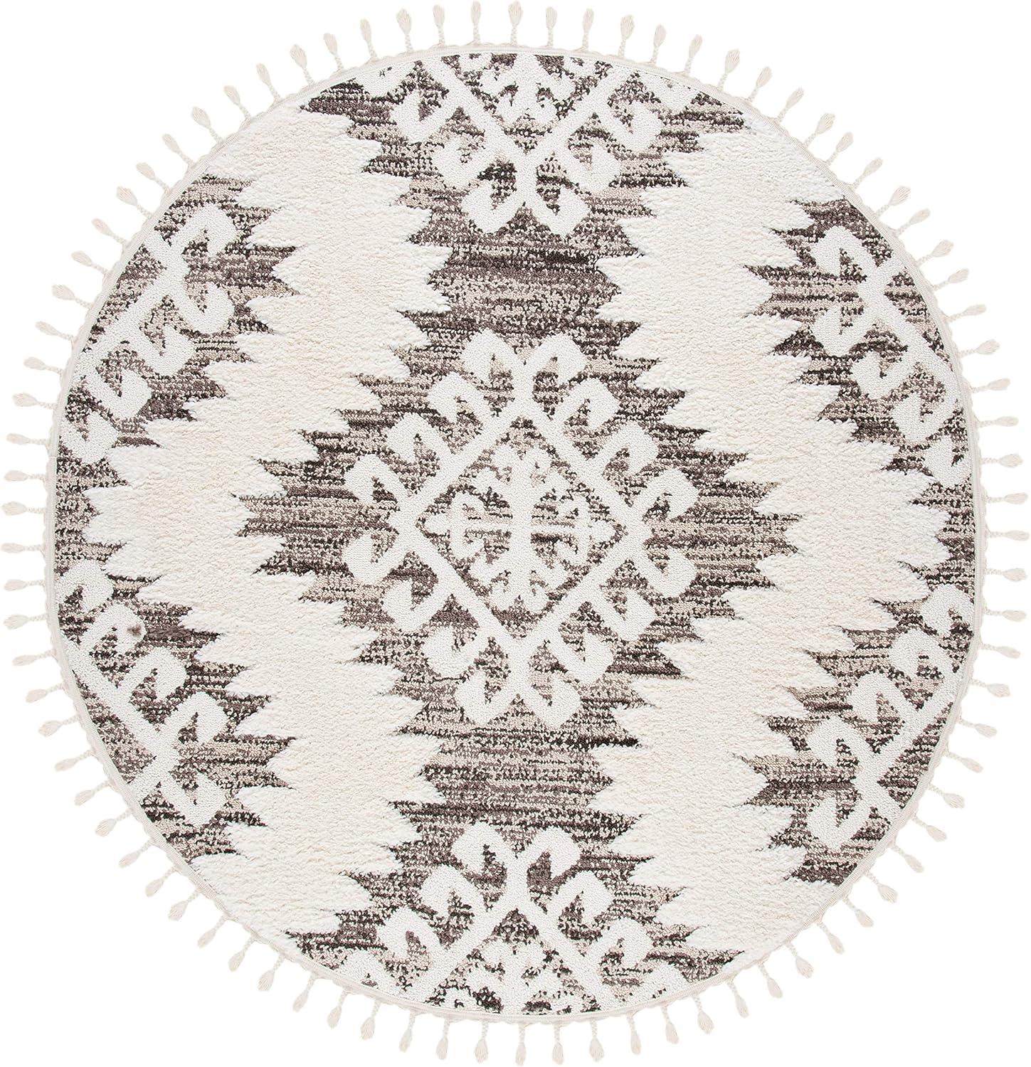 image:imageSAFAVIEH Area Rug 8x10 Moroccan Tassel Shag Collection Large Ivory amp Brown Boho Design NonShedding amp Easy Cleaning Plush Pile Ideal for Living Room Bedroom Dining Space MTS652AIvoryBrown