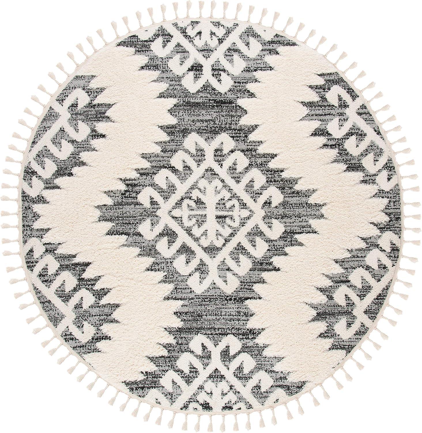 image:imageSAFAVIEH Area Rug 8x10 Moroccan Tassel Shag Collection Large Ivory amp Brown Boho Design NonShedding amp Easy Cleaning Plush Pile Ideal for Living Room Bedroom Dining Space MTS652AIvoryGrey
