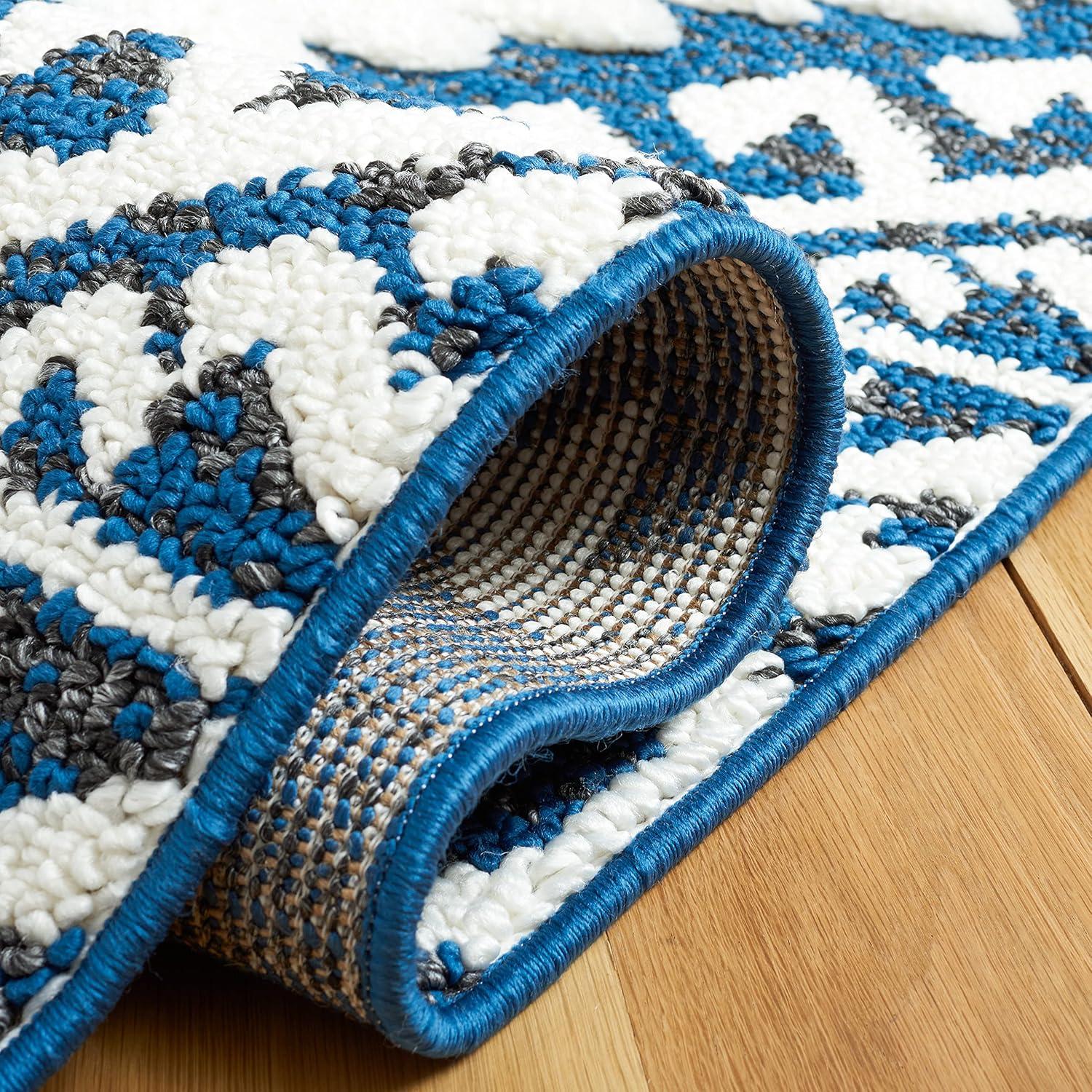 image:imageSAFAVIEH Area Rug 8x10 Moroccan Tassel Shag Collection Large Ivory amp Brown Boho Design NonShedding amp Easy Cleaning Plush Pile Ideal for Living Room Bedroom Dining Space MTS652ANavyIvory