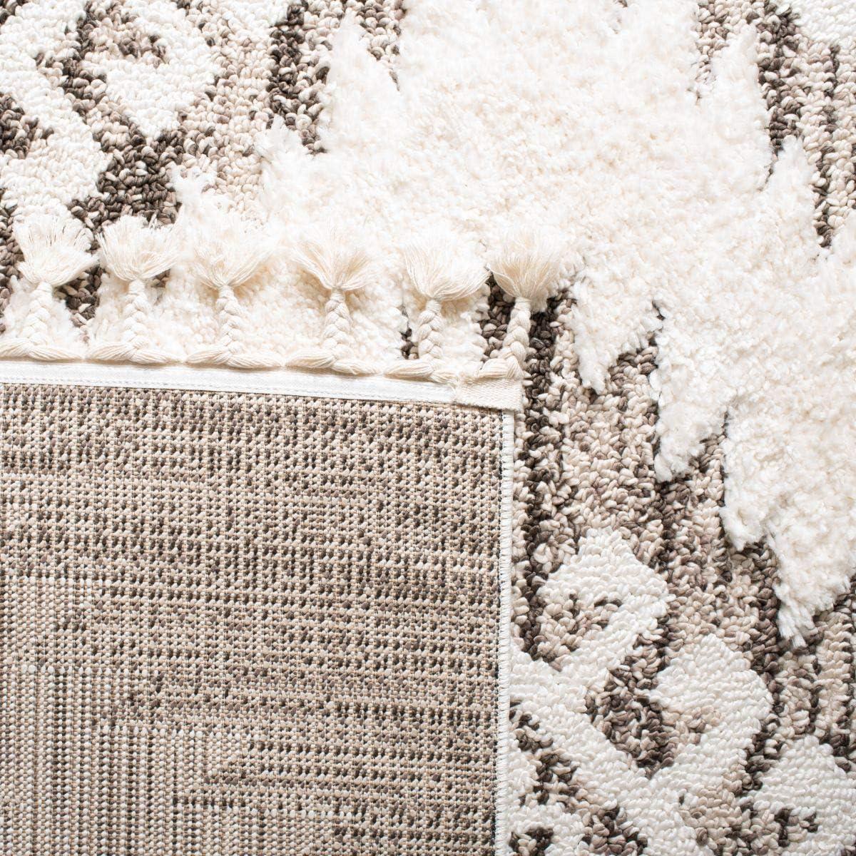 image:imageSAFAVIEH Area Rug 8x10 Moroccan Tassel Shag Collection Large Ivory amp Brown Boho Design NonShedding amp Easy Cleaning Plush Pile Ideal for Living Room Bedroom Dining Space MTS652AIvoryBrown